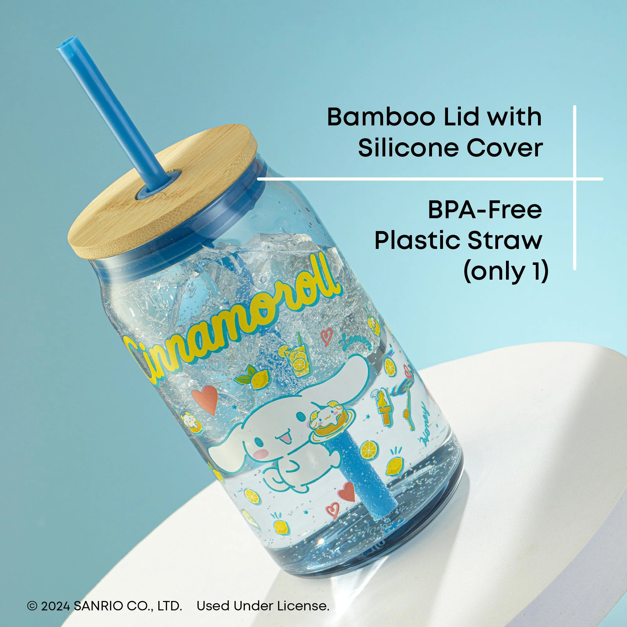 Cinnamoroll Favorite Flavor Lidded Glass Tumbler - Image 6