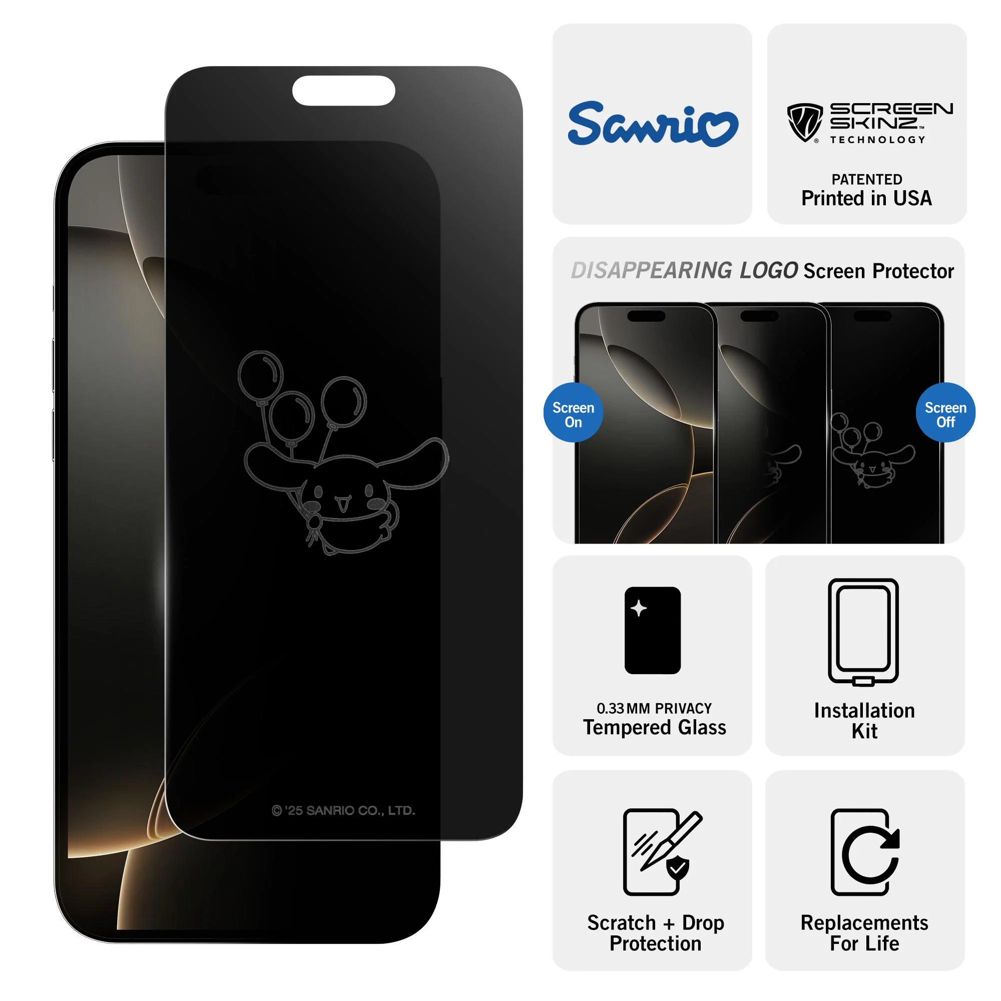 Cinnamoroll x Screen Skinz Balloon Privacy Screen Protector - Image 3