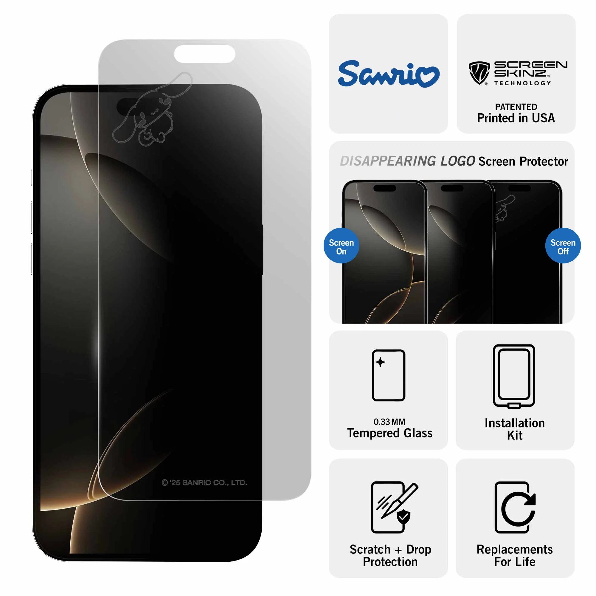 Cinnamoroll x Screen Skinz Flying Clear Screen Protector - Image 3