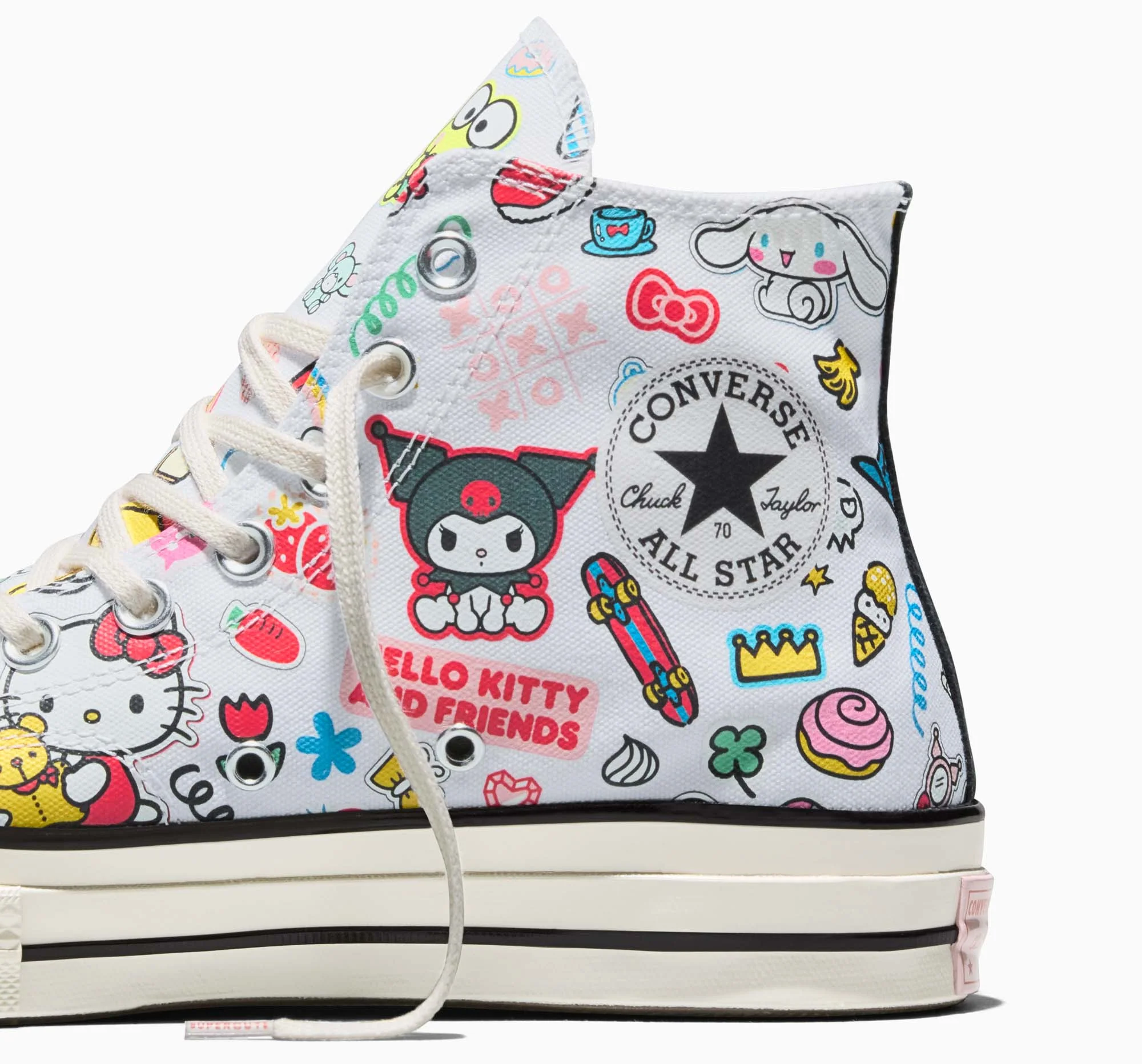 Converse x Hello Kitty and Friends Chuck 70 Hi-Top Stickers Sneaker (Adult - White) - Image 6