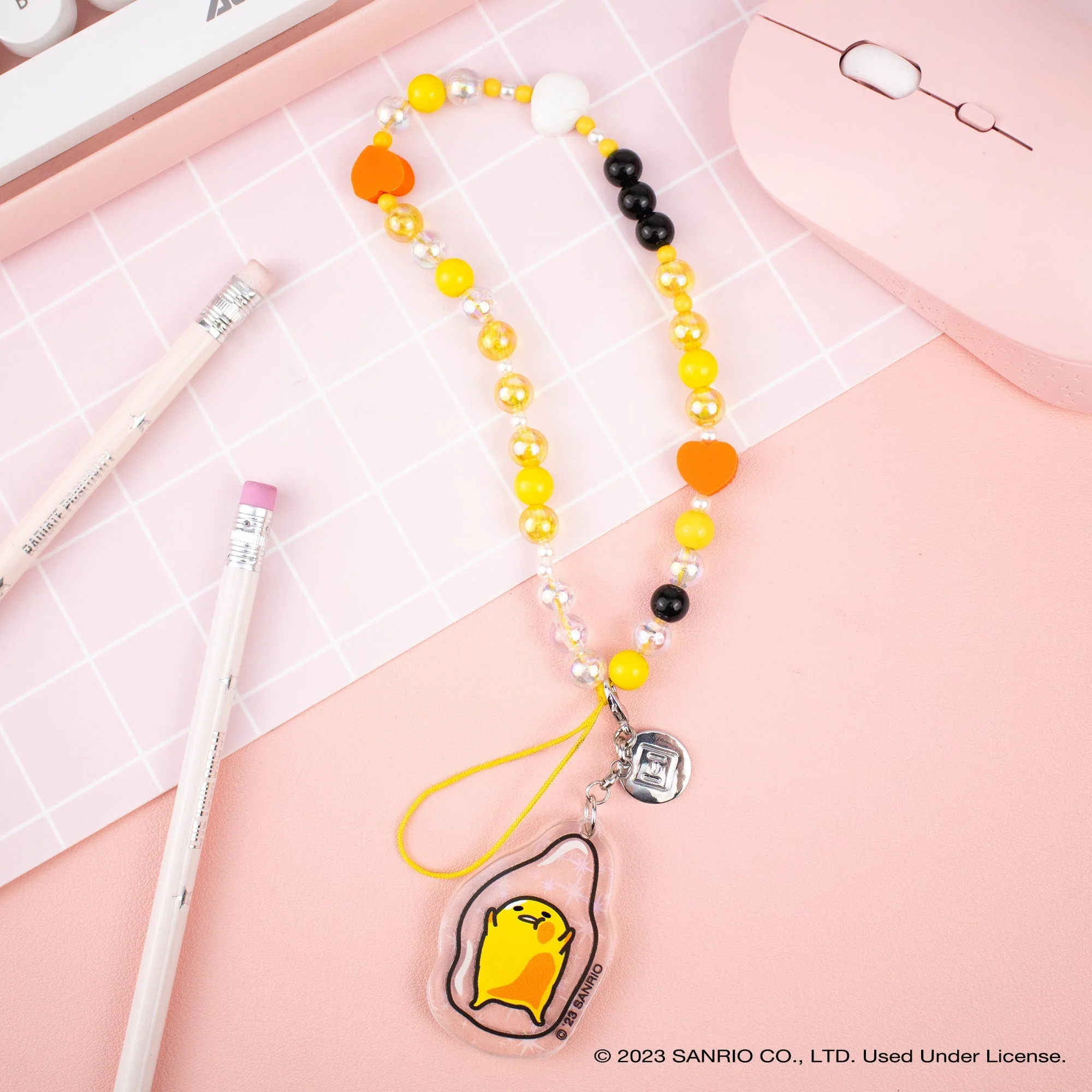 Gudetama Beaded Charm Mobile Phone Wrist Strap - Image 3