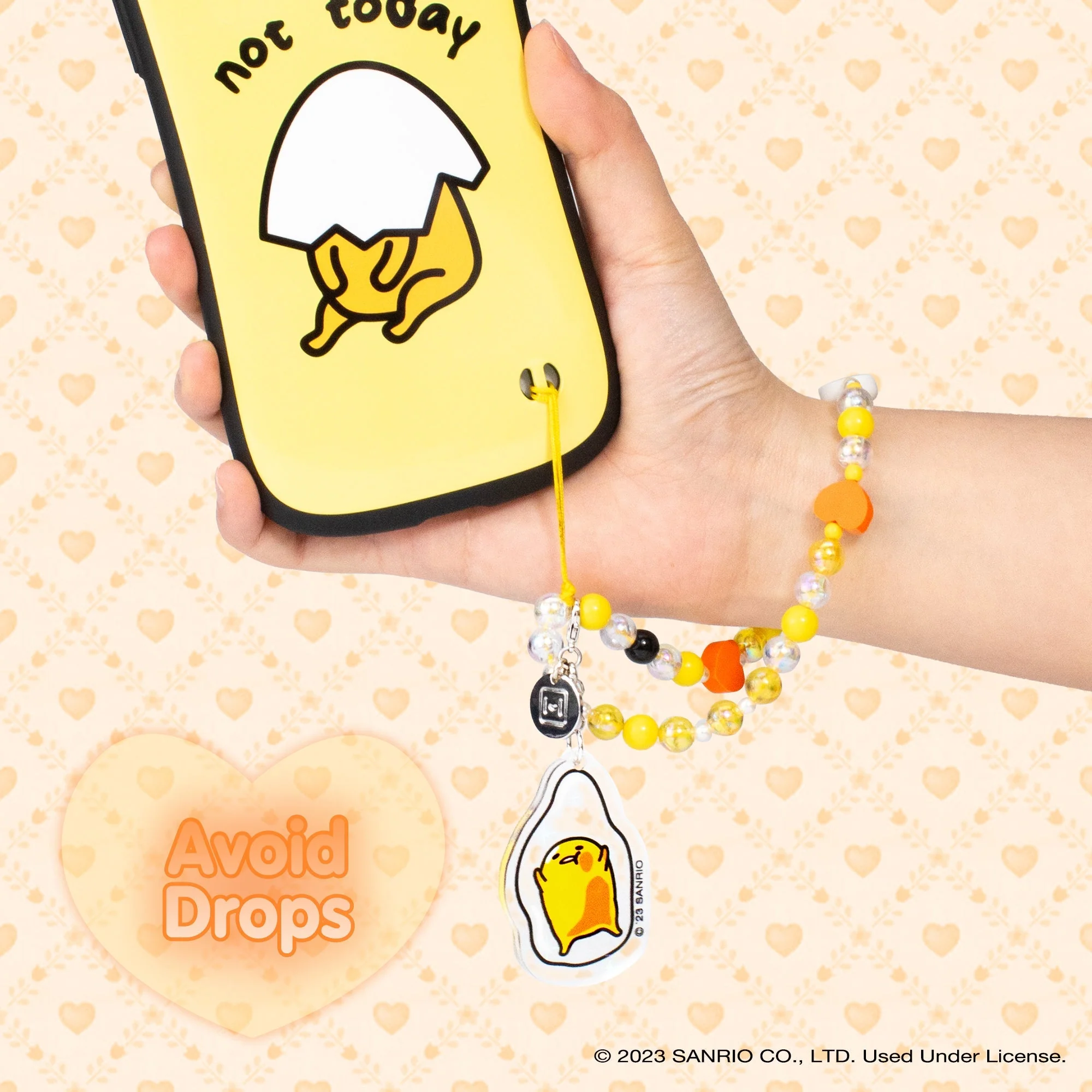 Gudetama Beaded Charm Mobile Phone Wrist Strap - Image 4