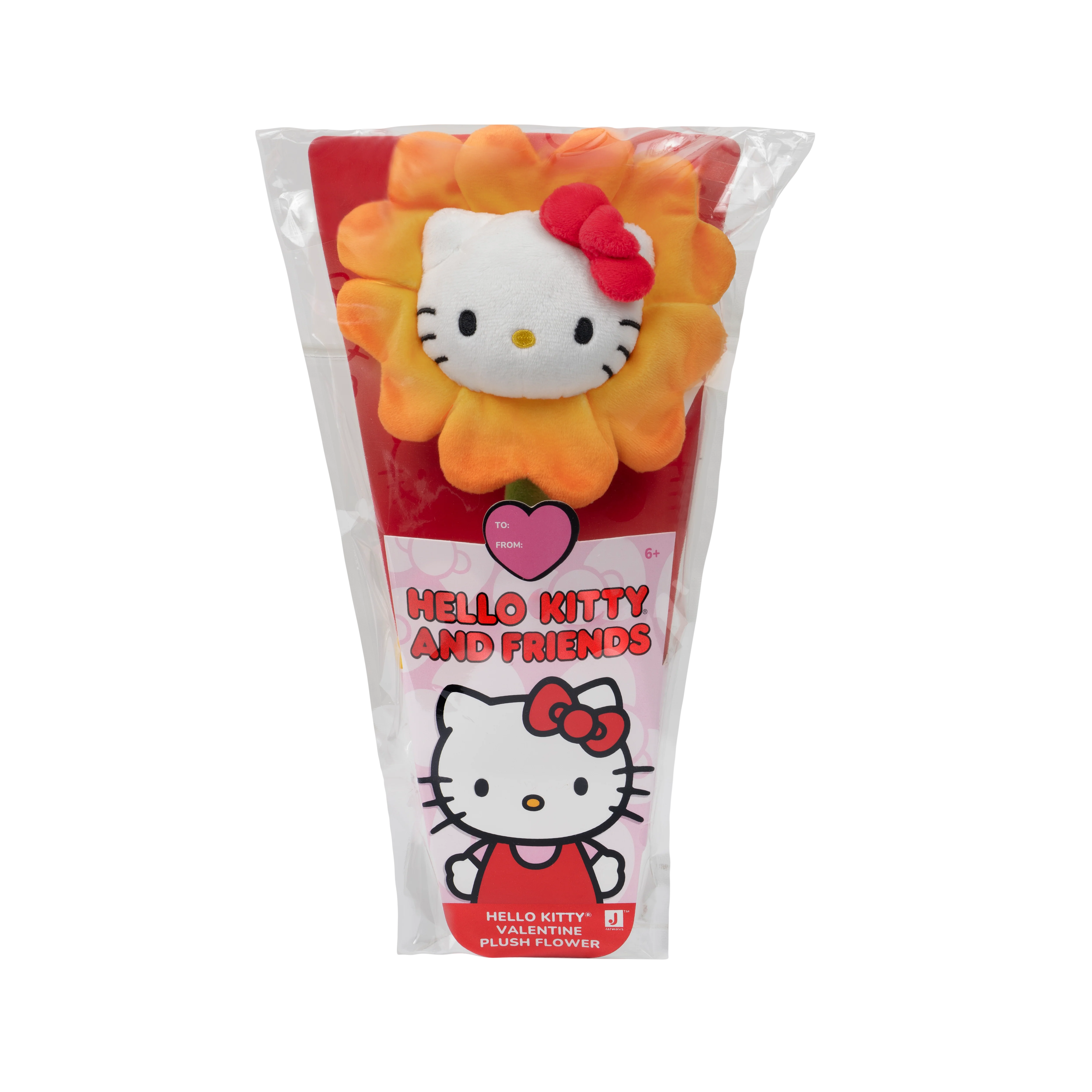 Hello Kitty 14" Plush Valentine's Day Flower (Ombre Orange) - Image 2