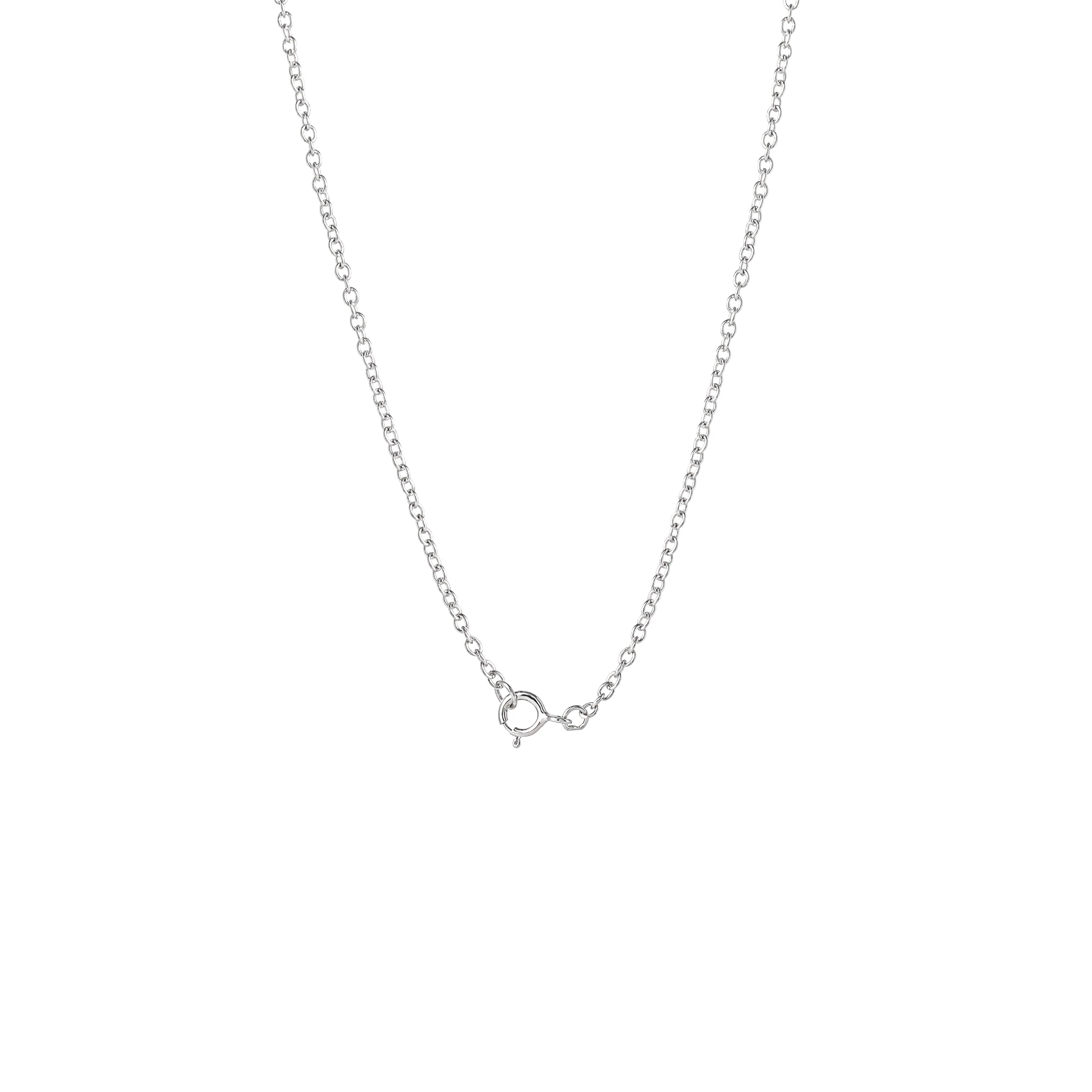 Hello Kitty 18" Quatrefoil Sterling Silver Pendant Necklace (Pink & White Sapphire) - Image 4