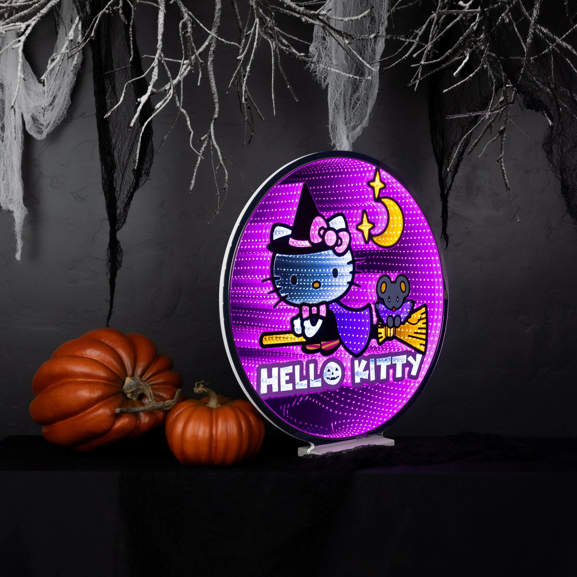 Hello Kitty 24” Halloween Witch Decorative Ekkolight Infinity Light - Image 2