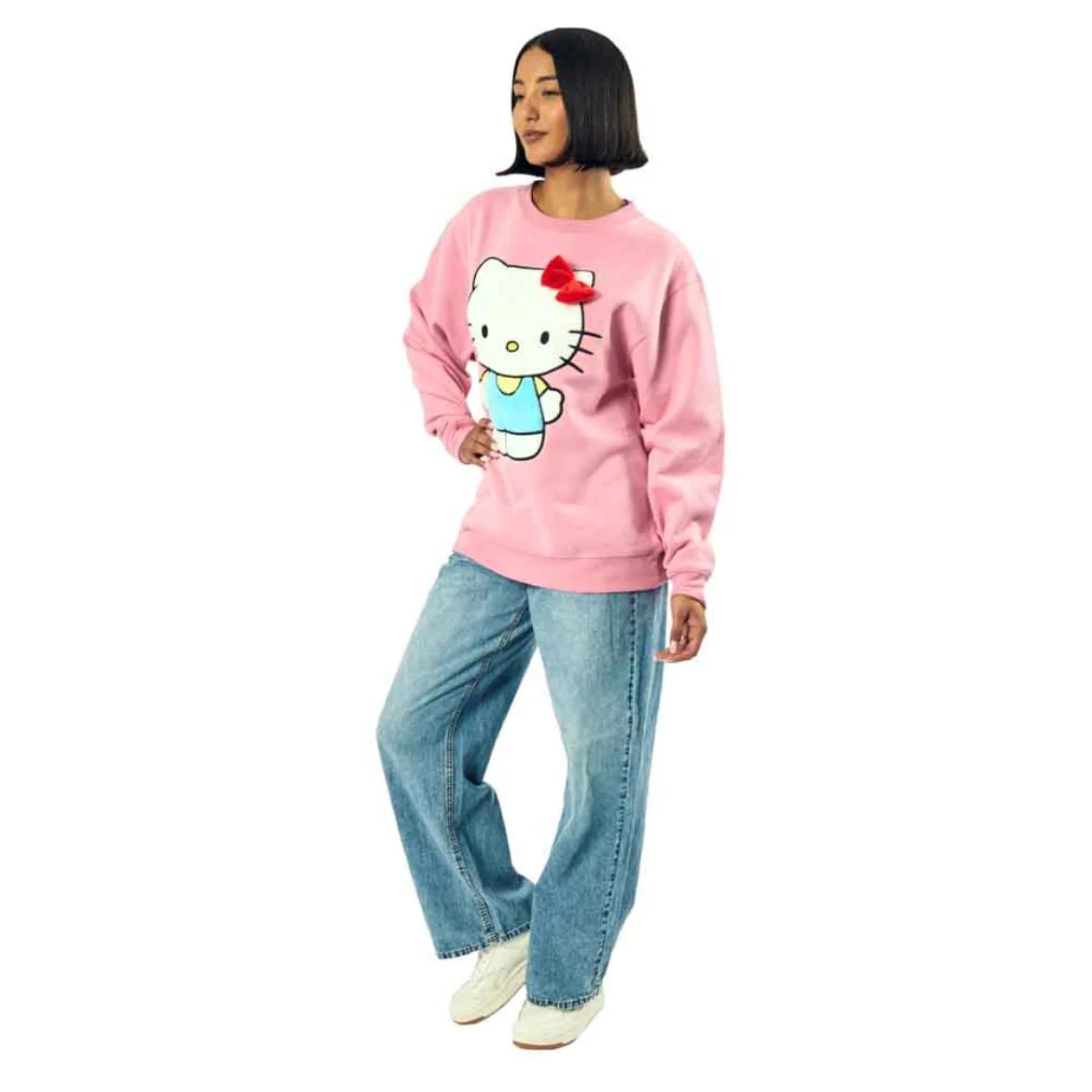 Hello Kitty 3D Bow Oversized Pink Sweatshirt - Image 5
