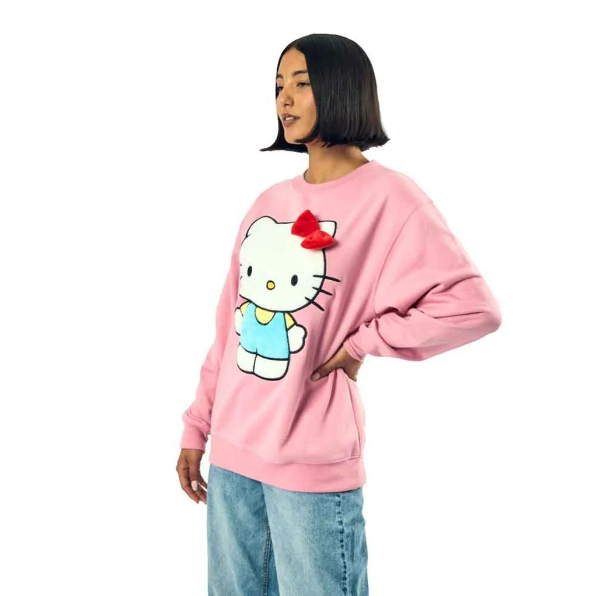 Hello Kitty 3D Bow Oversized Pink Sweatshirt - Image 7