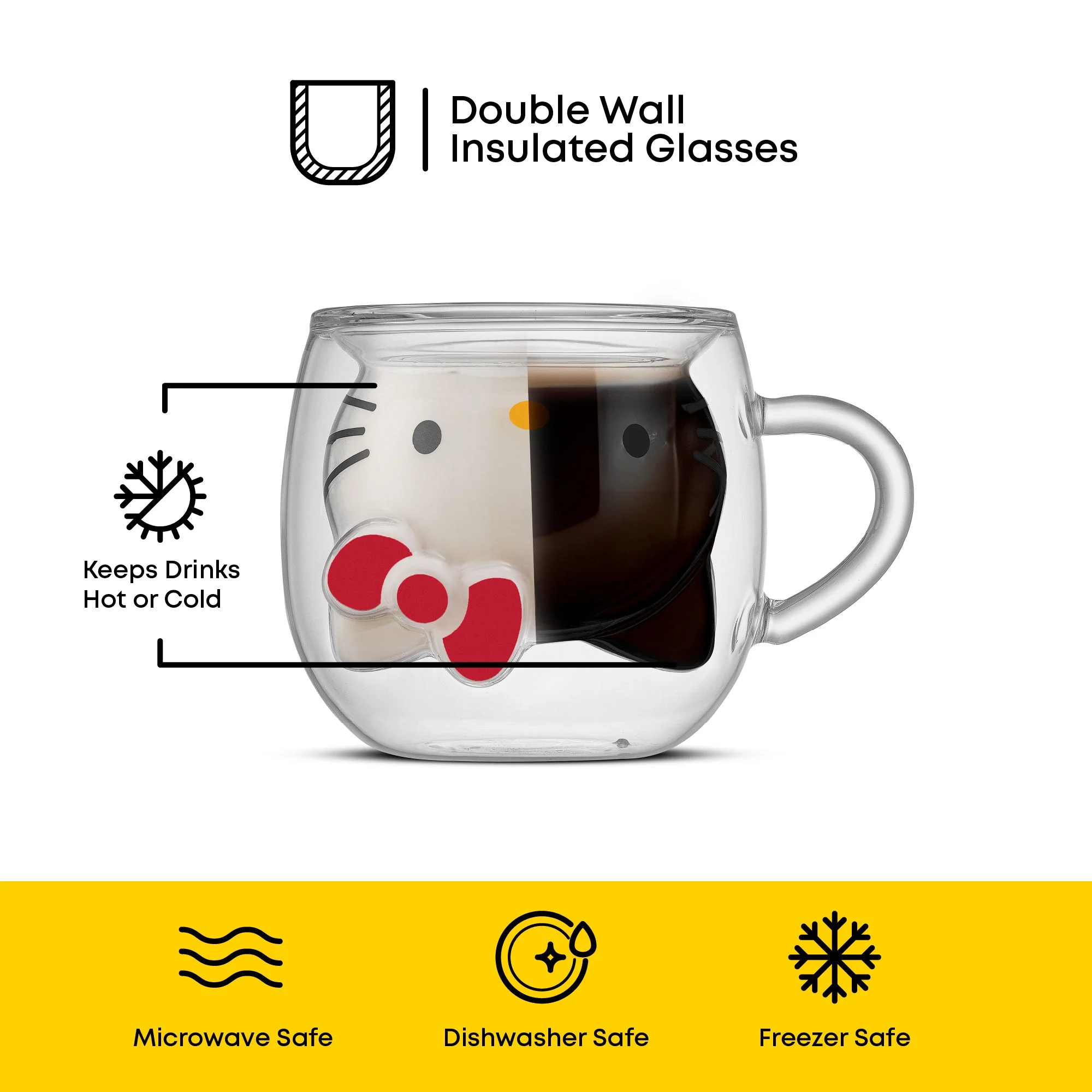 Hello Kitty 3D Double Wall Espresso Glass - Image 5