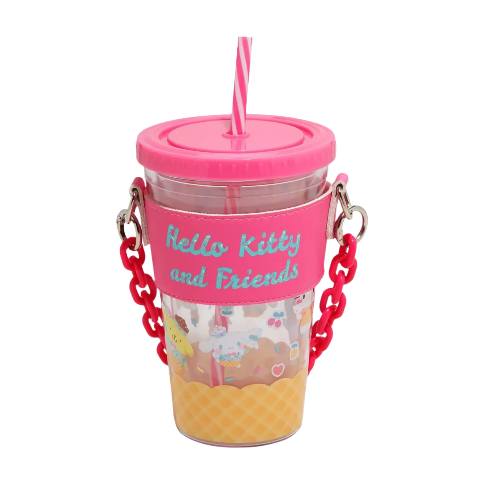 Hello Kitty and Friends Acrylic Travel Tumbler With Chain Holder - Image 3