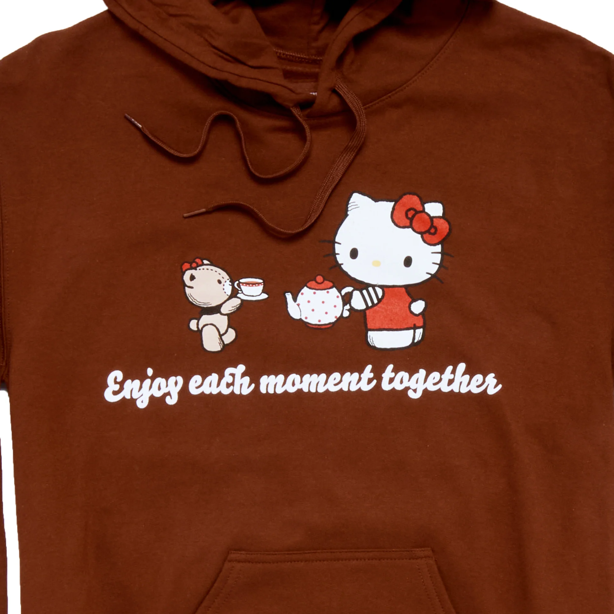 Hello Kitty and Friends Adult Enjoy Each Moment Hoodie (Brown) - Image 3