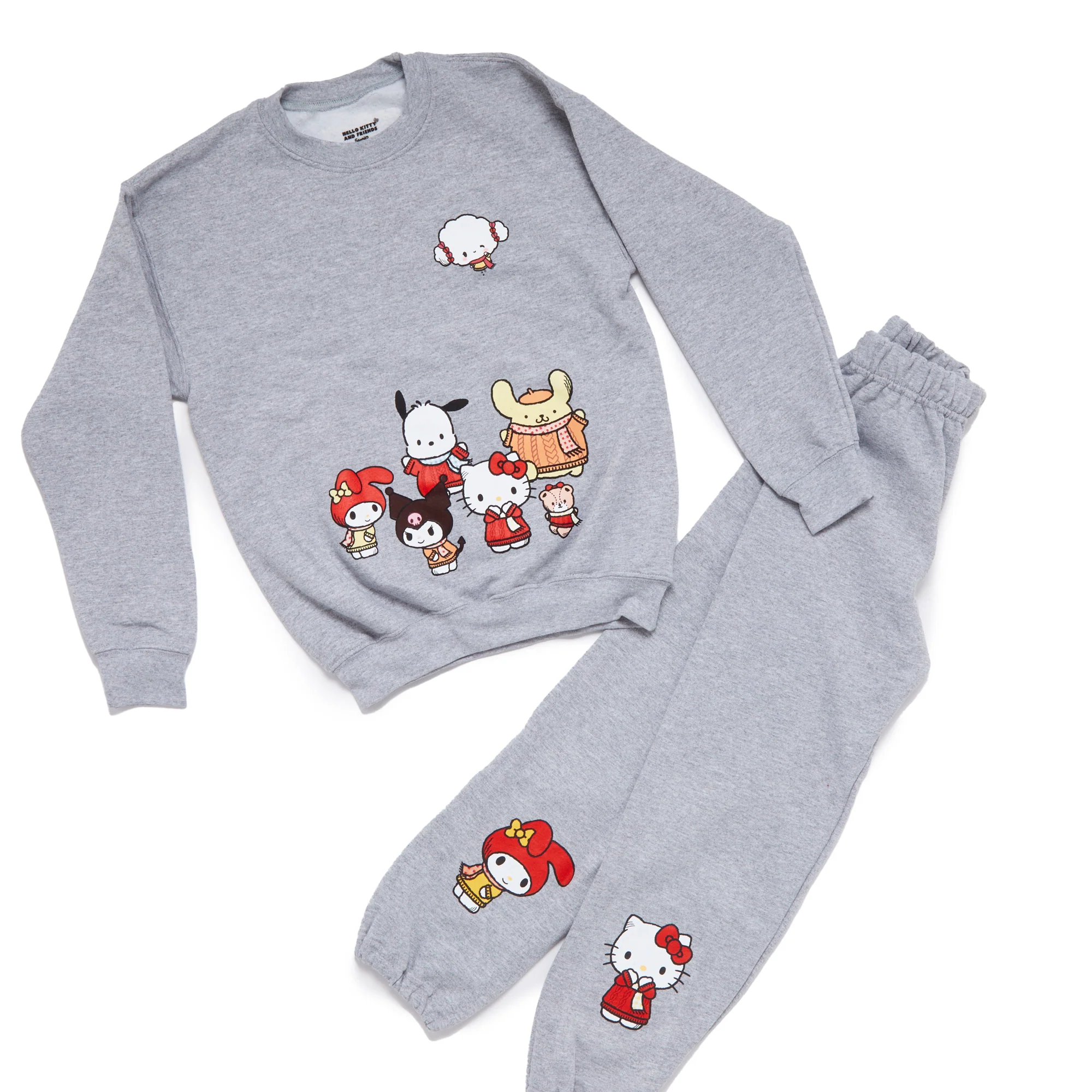 Hello Kitty and Friends Big Kids Cozy Fleece Loungewear Set (Heather) - Image 7