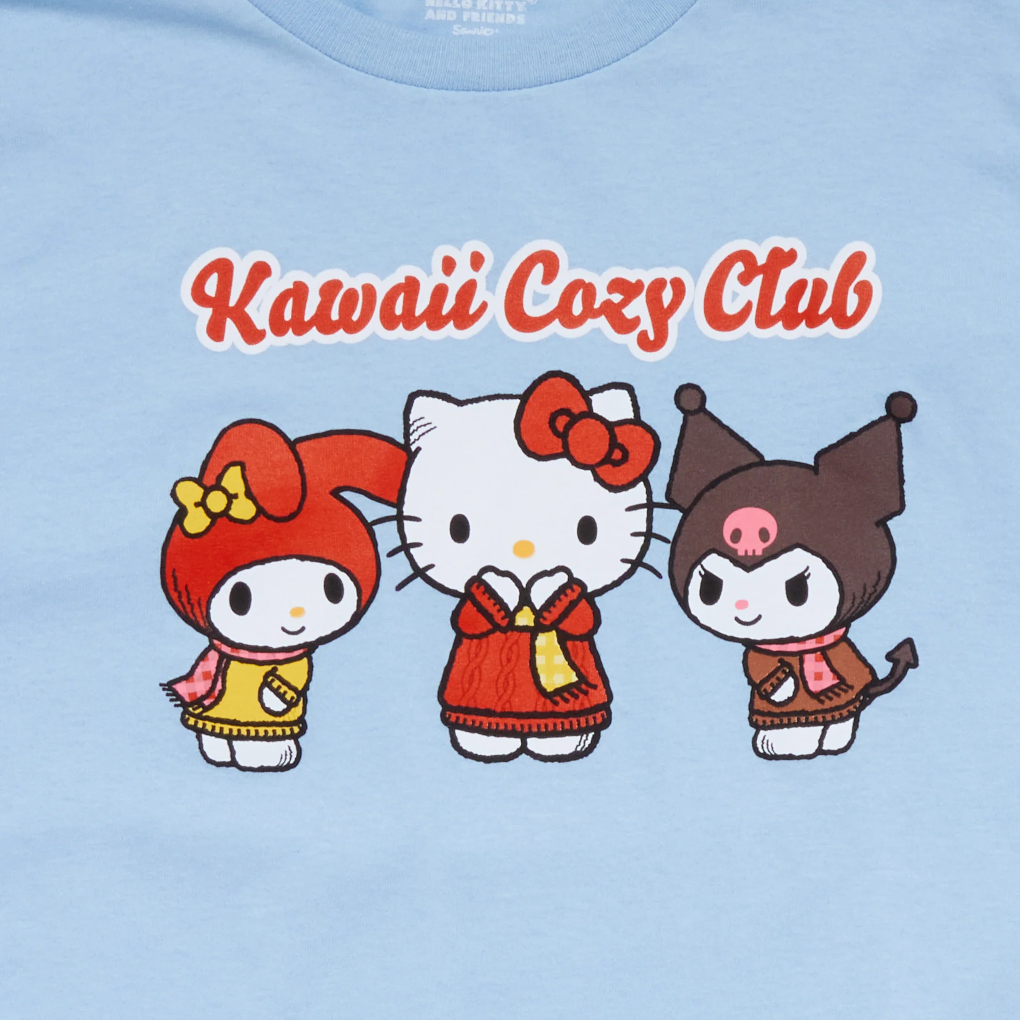 Hello Kitty and Friends Big Kids Kawaii Cozy Club Tee (Light Blue) - Image 2