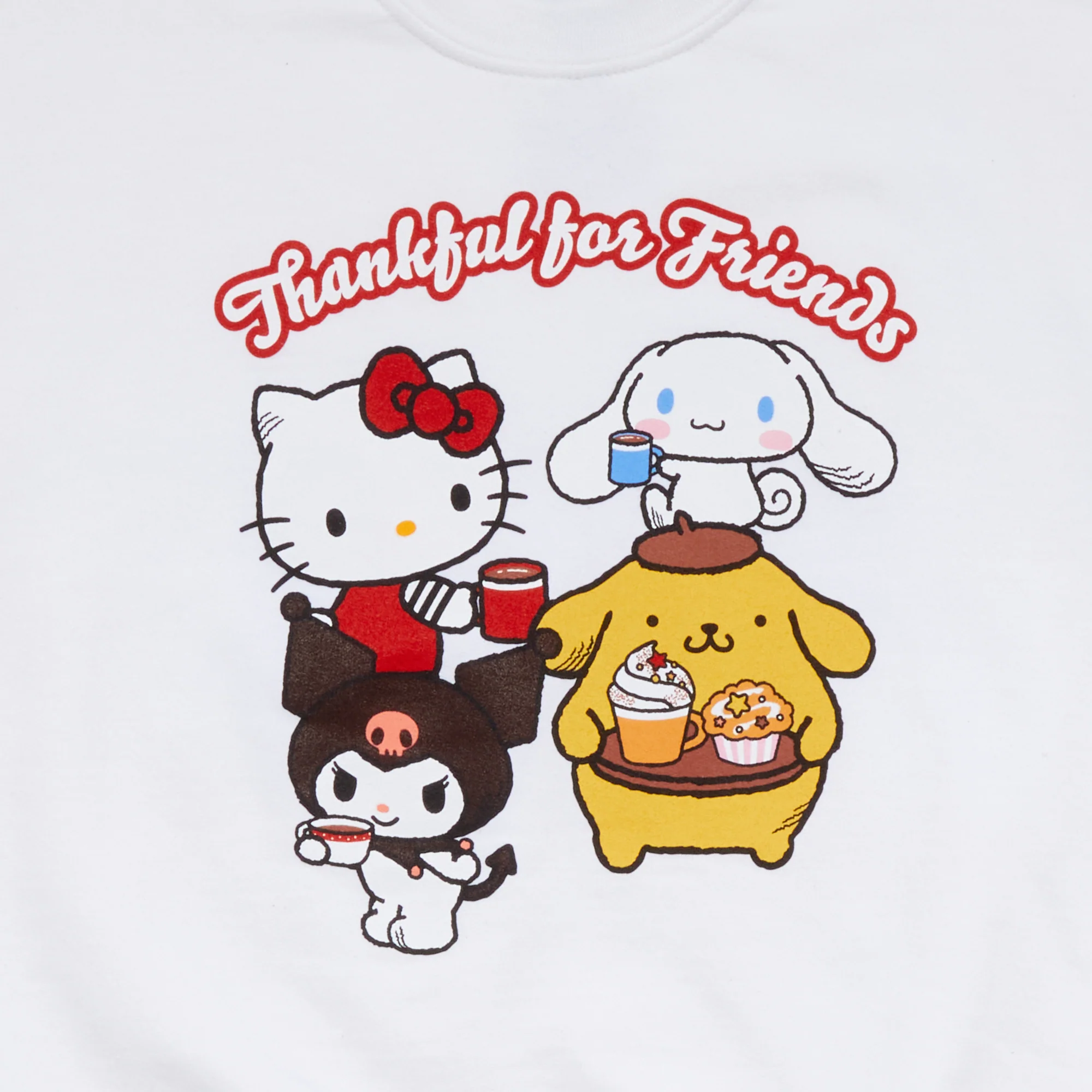 Hello Kitty and Friends Big Kids Thankful For Friends Crewneck (Ivory) - Image 2