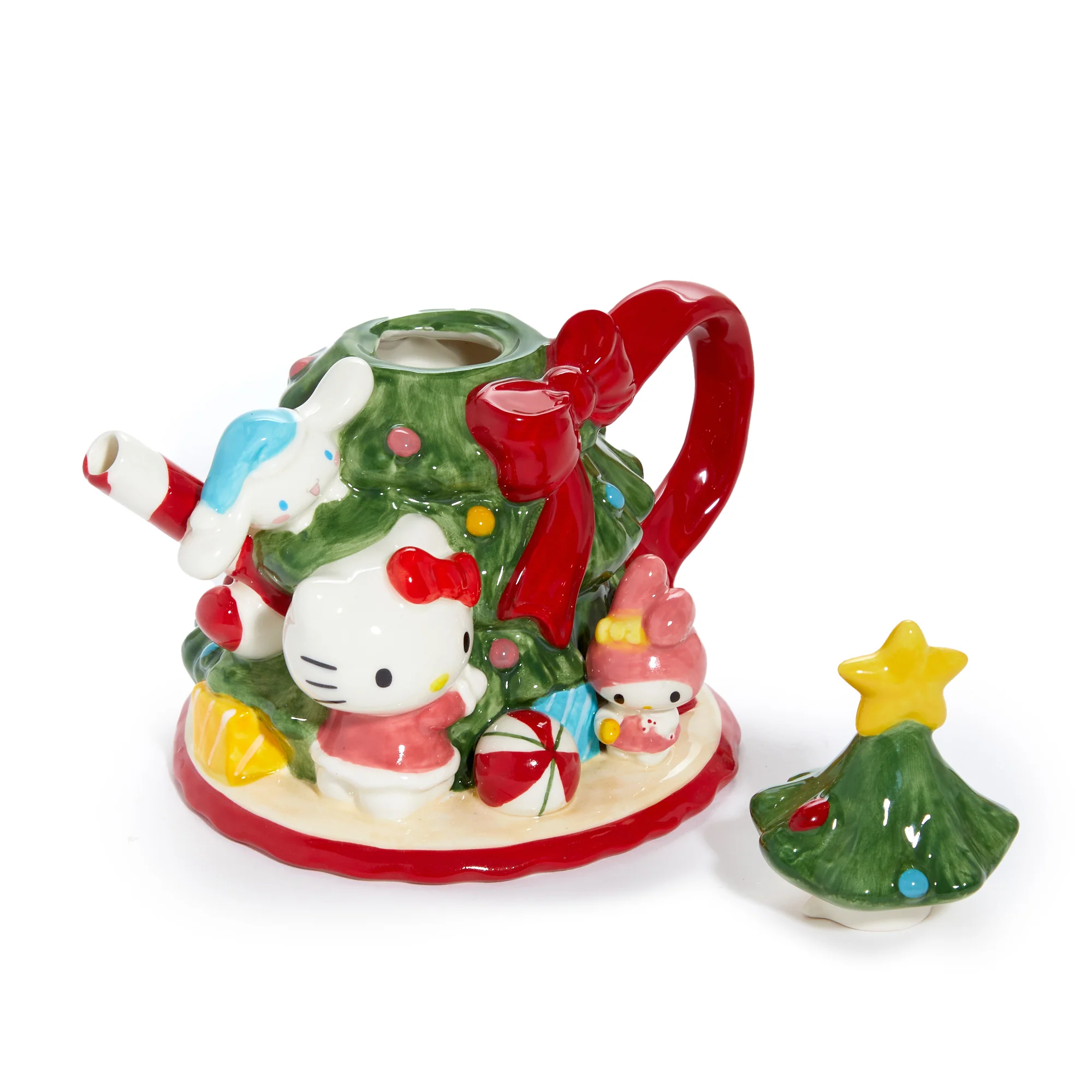Hello Kitty and Friends Ceramic Holiday Tree Teapot - Image 2