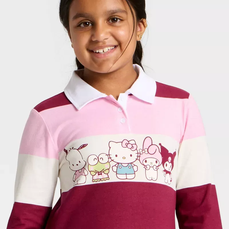 Hello Kitty and Friends Girls Striped Rugby Dress - Image 2