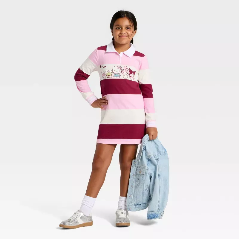 Hello Kitty and Friends Girls Striped Rugby Dress - Image 4