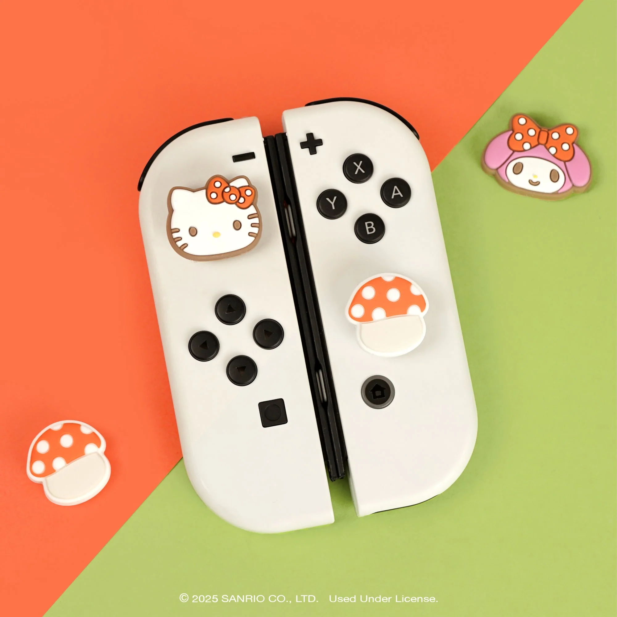 Hello Kitty and Friends Mushroom Nintendo Switch Grip Caps (Hello Kitty + My Melody) - Image 2
