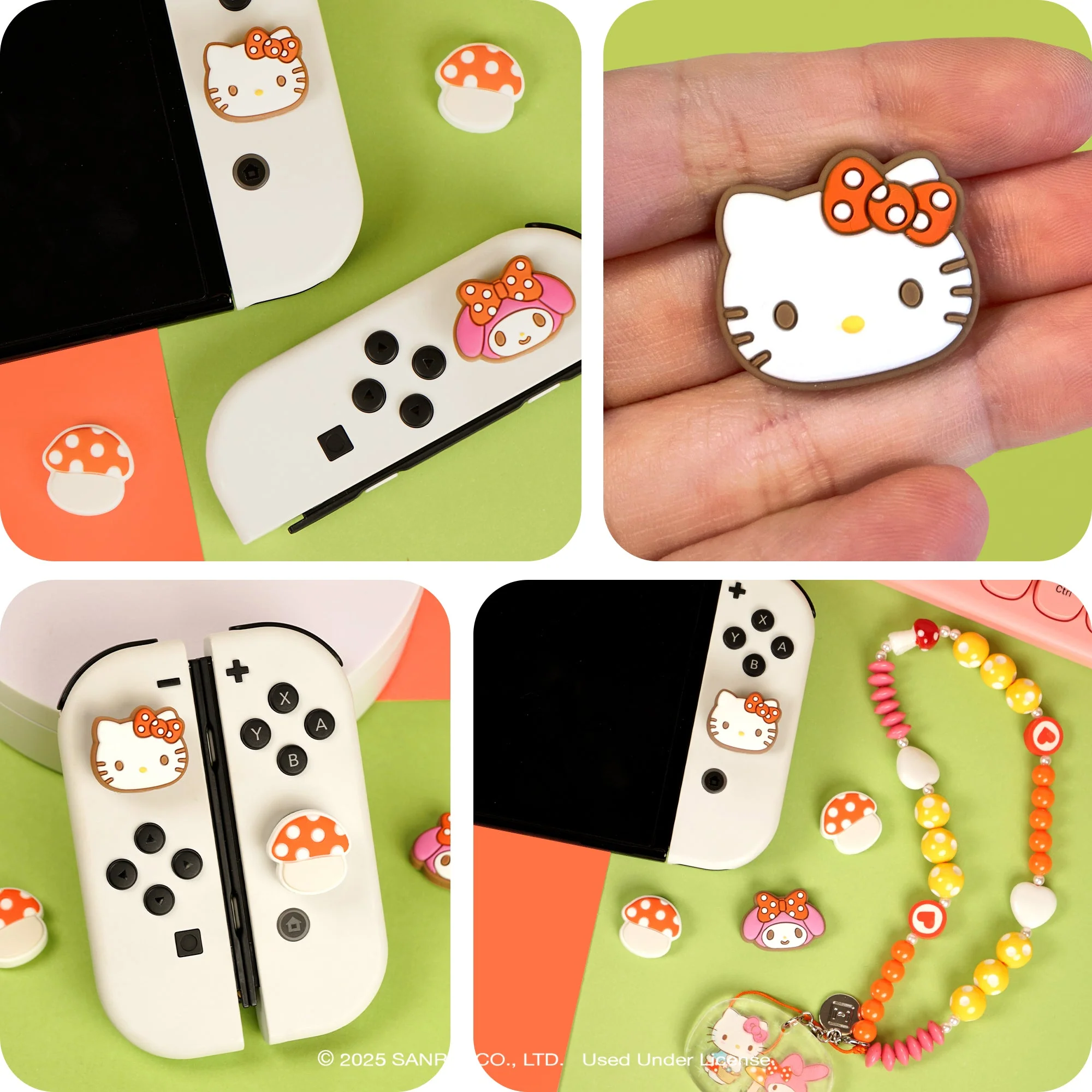 Hello Kitty and Friends Mushroom Nintendo Switch Grip Caps (Hello Kitty + My Melody) - Image 7