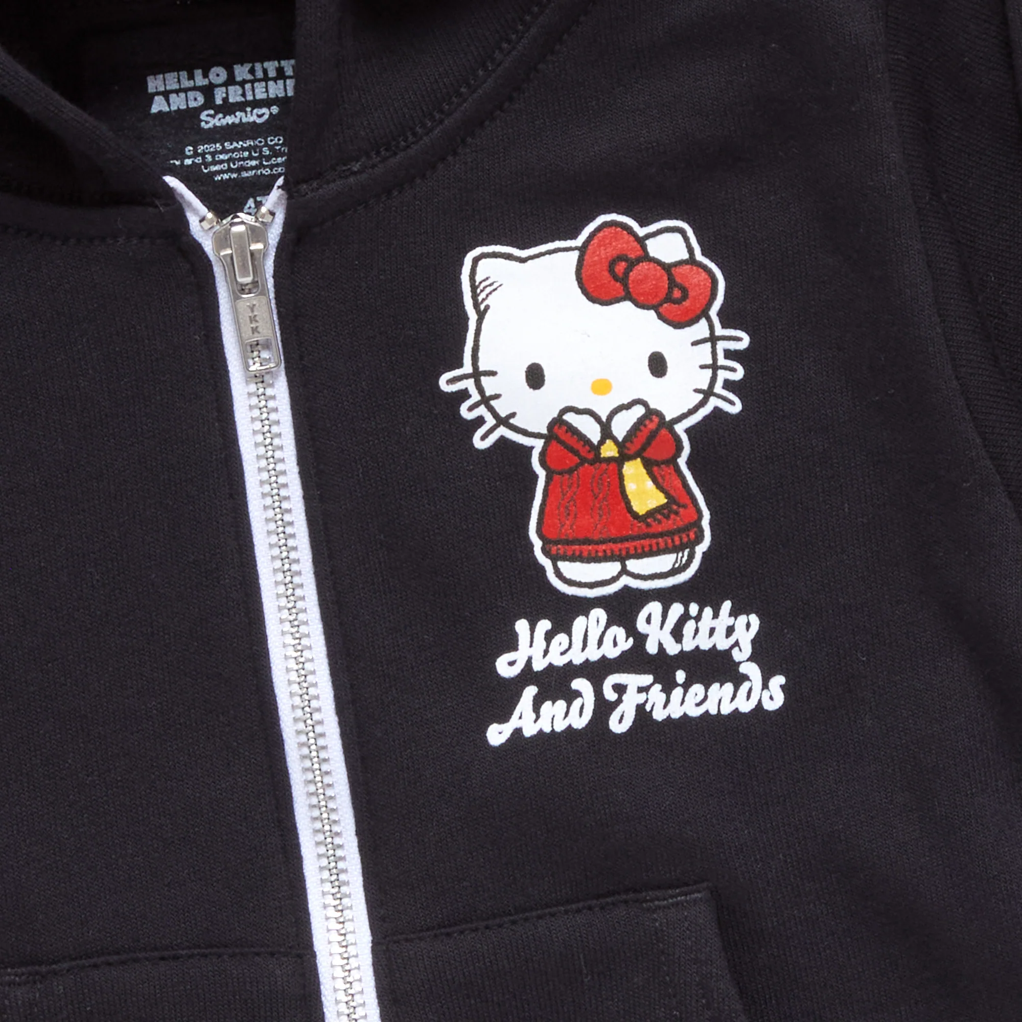 Hello Kitty and Friends Toddler Scarf Zip Hoodie (Black) - Image 4