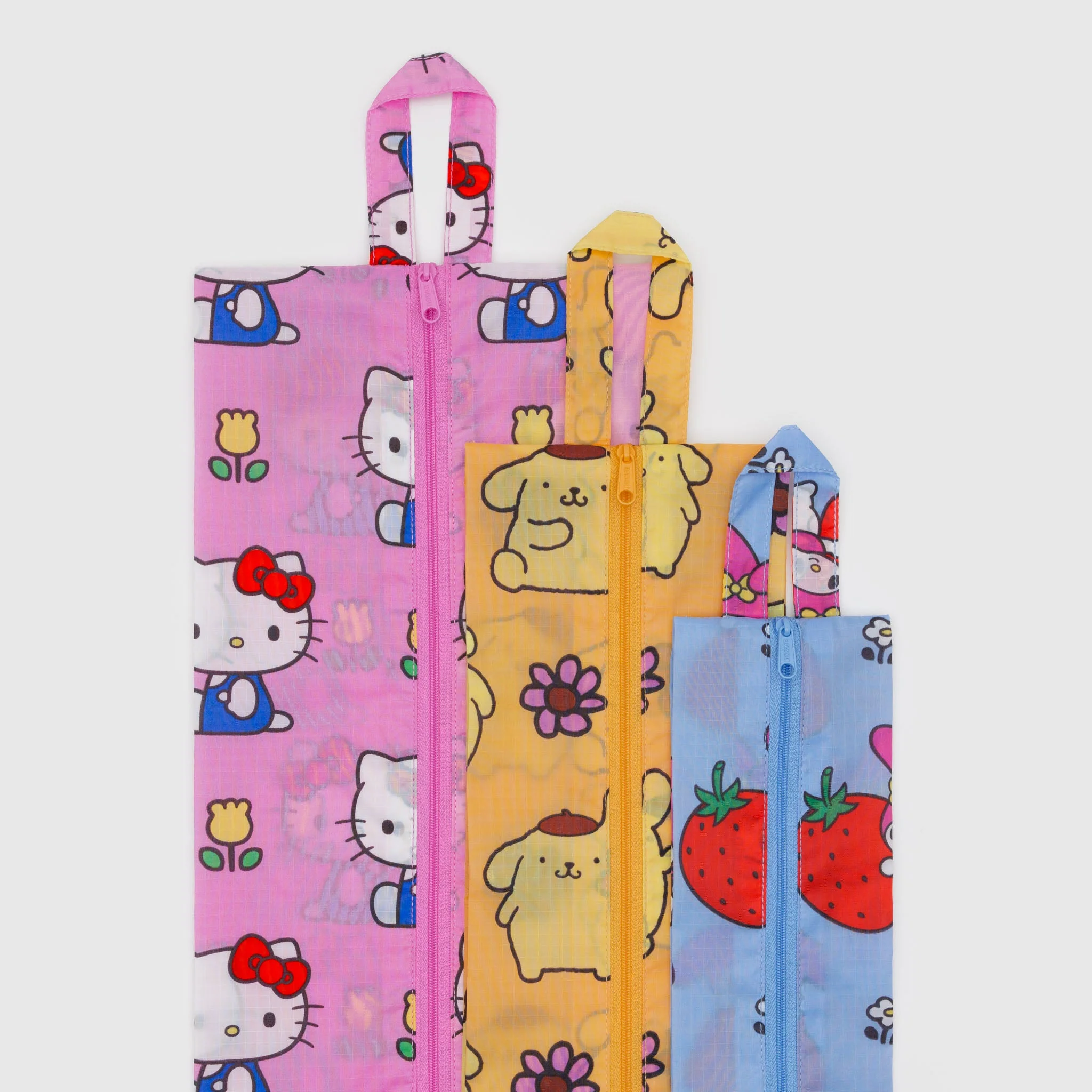 Hello Kitty and Friends x Baggu 3-pc Zipper Pouch Set (Fruits + Florals) - Image 3