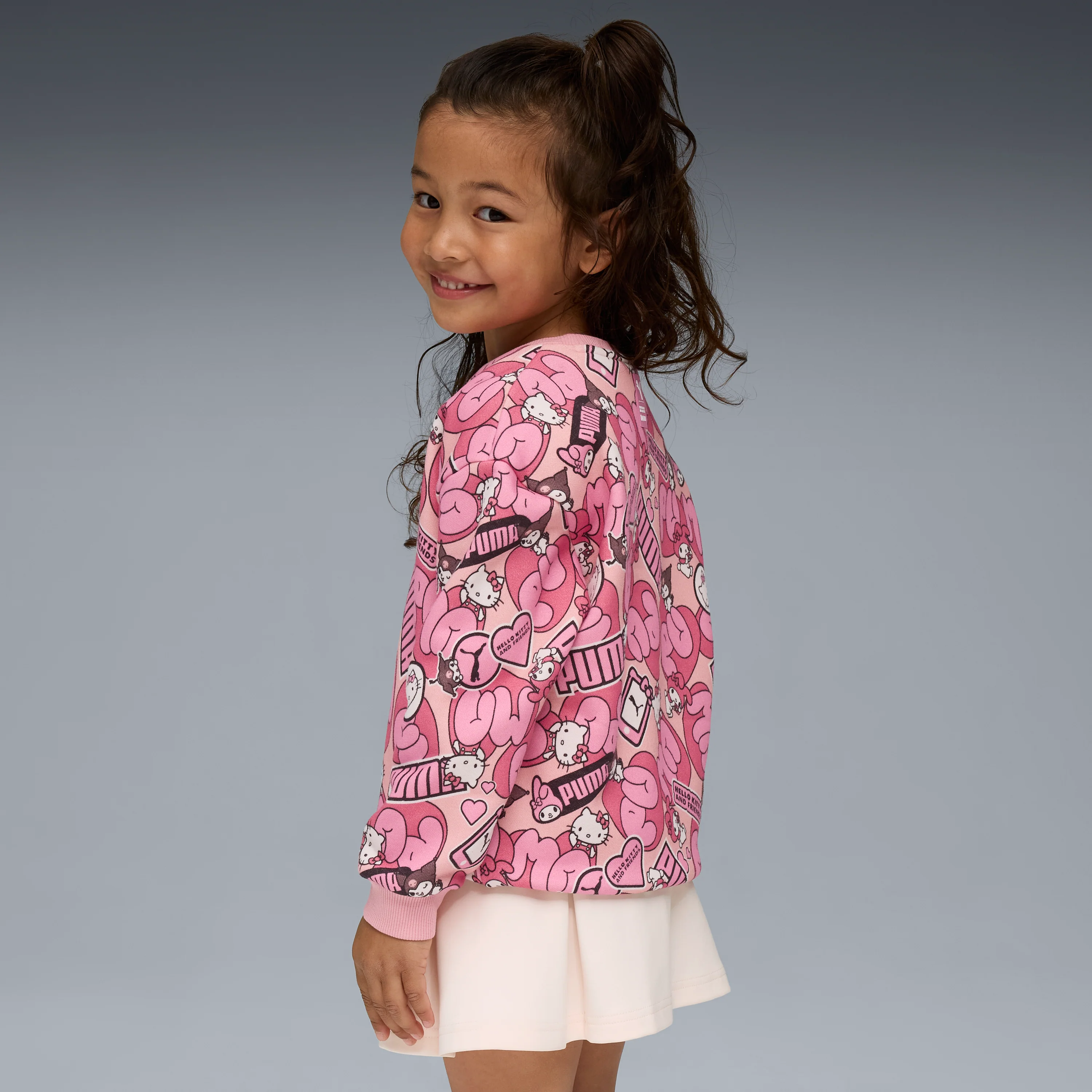 Hello Kitty and Friends x PUMA Kids Relaxed All-over Print Crewneck (Pinkscape) - Image 2