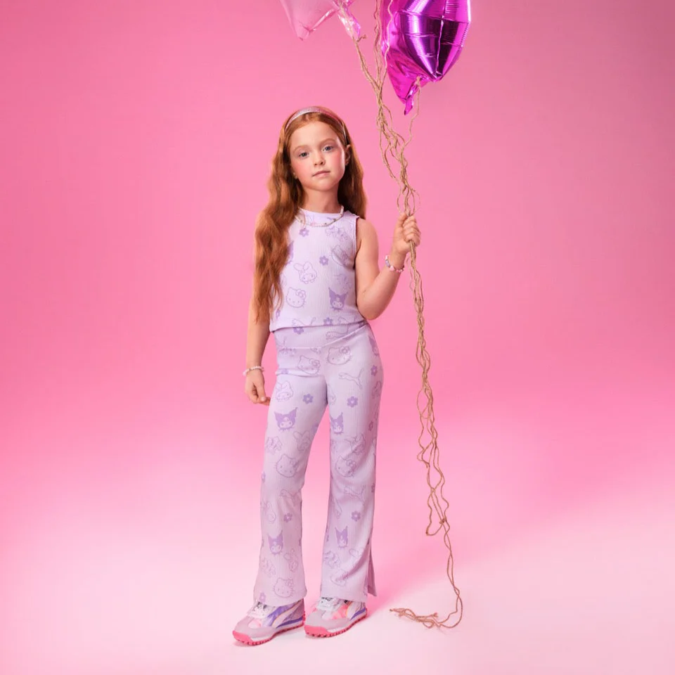 Hello Kitty and Friends x PUMA Kids Ribbed Flared Leggings (Lilac Frost) - Image 2
