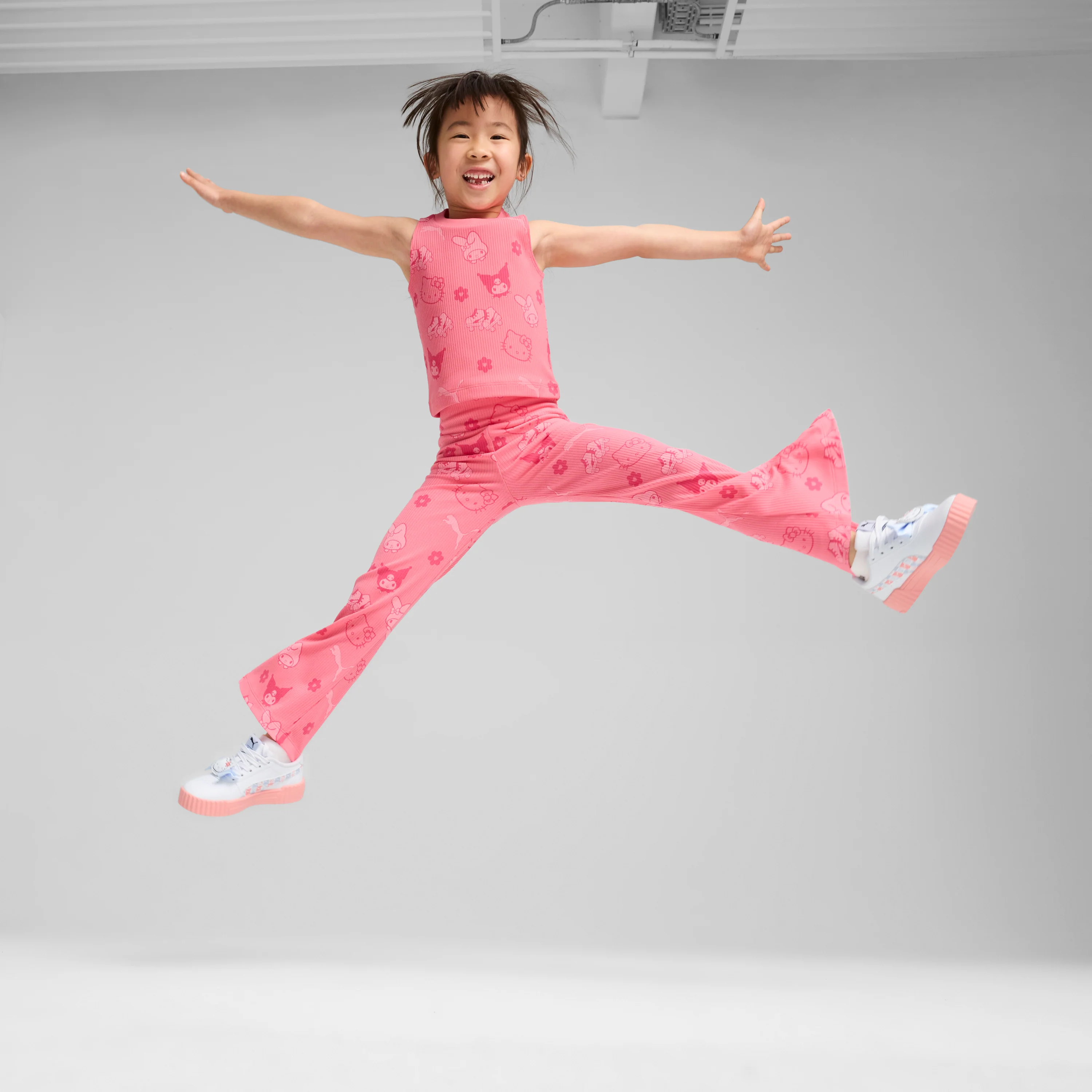 Hello Kitty and Friends x PUMA Kids Ribbed Flared Leggings (Magic Rose) - Image 3