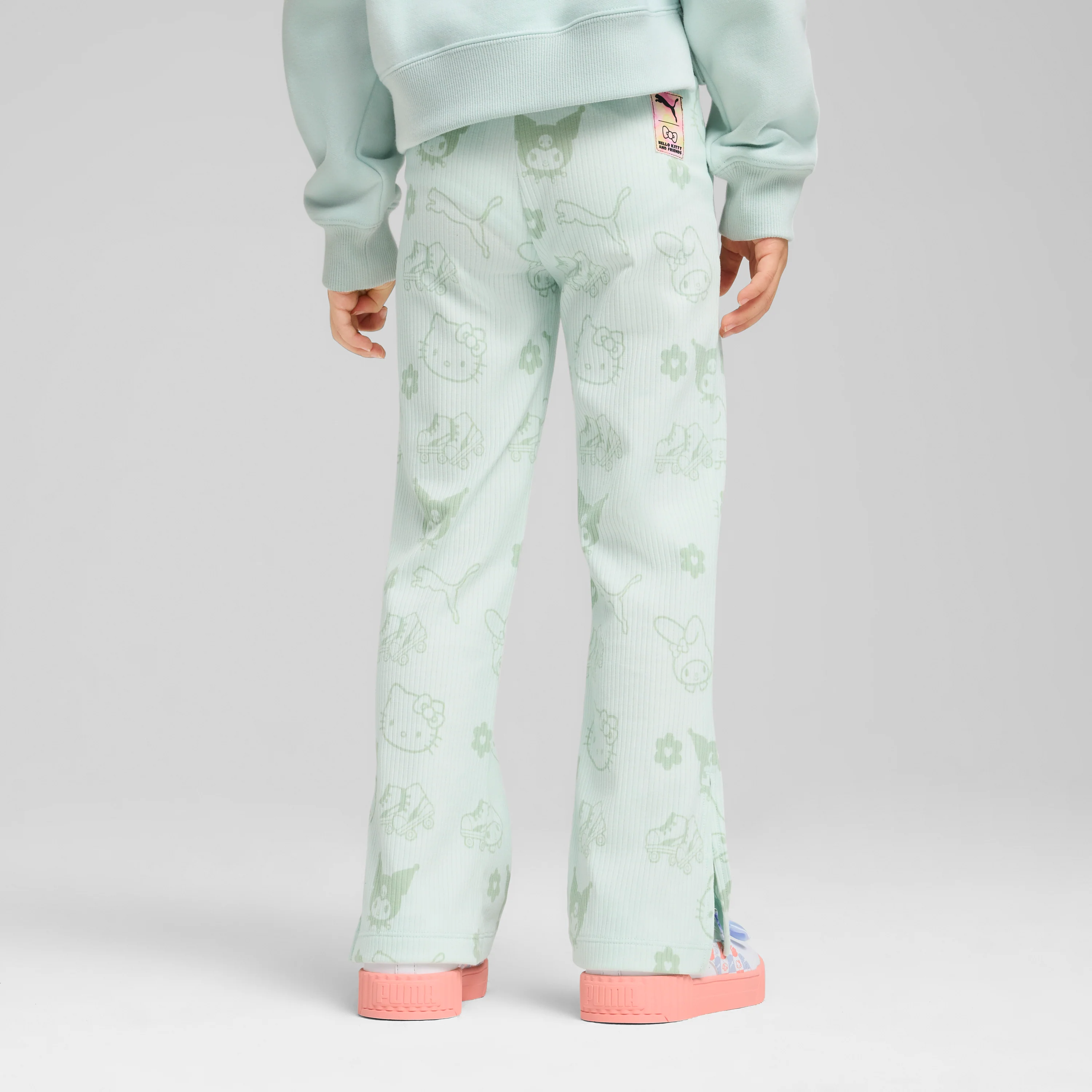 Hello Kitty and Friends x PUMA Kids Ribbed Flared Leggings (Peaceful Blue) - Image 2