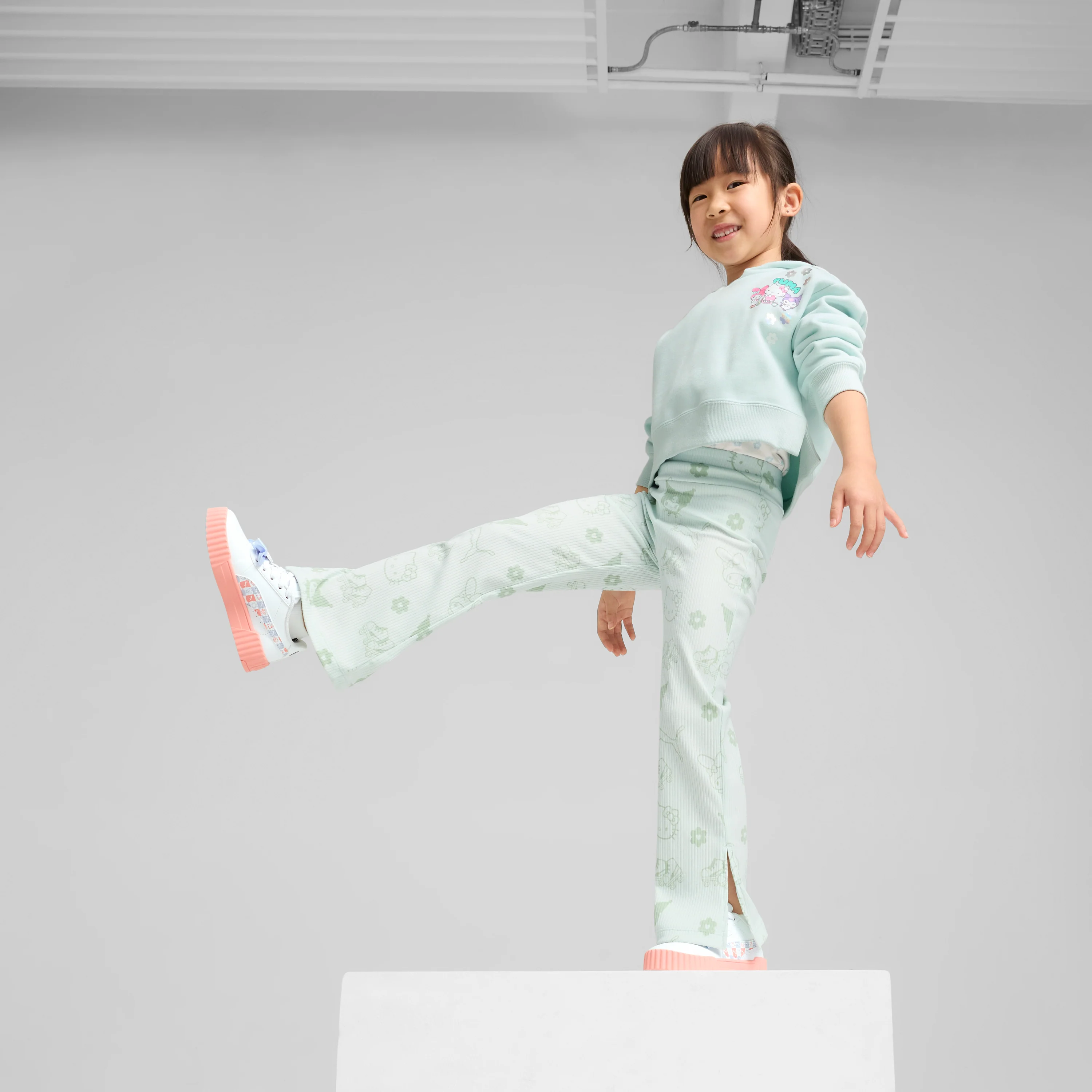 Hello Kitty and Friends x PUMA Kids Ribbed Flared Leggings (Peaceful Blue) - Image 3