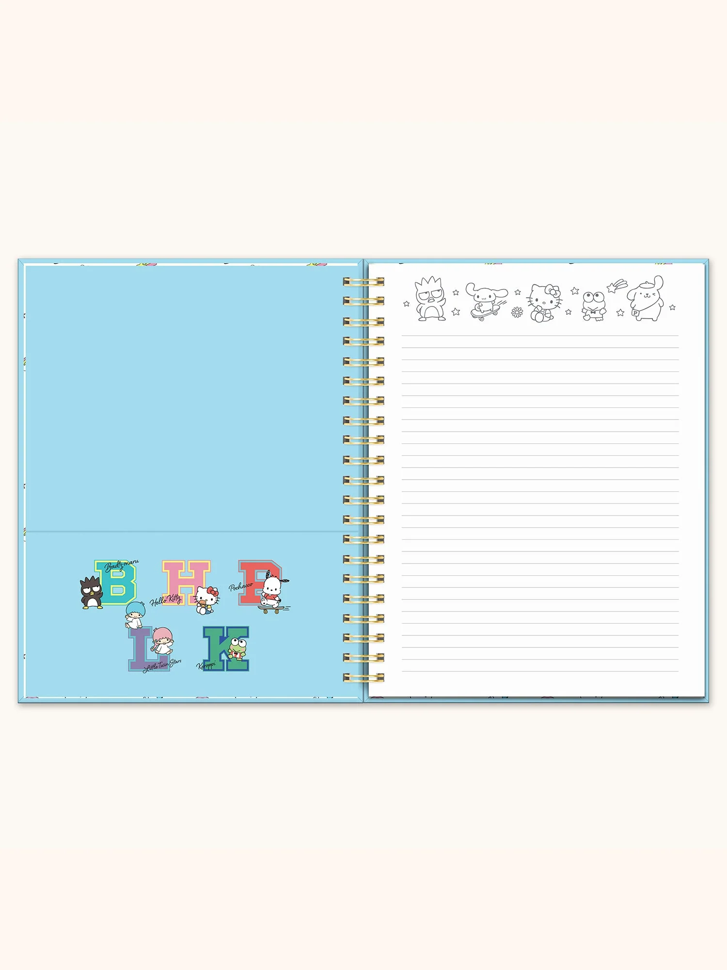 Hello Kitty and Friends x Studio Oh! College Letters Blue Extra-Large Spiral Notebook - Image 4