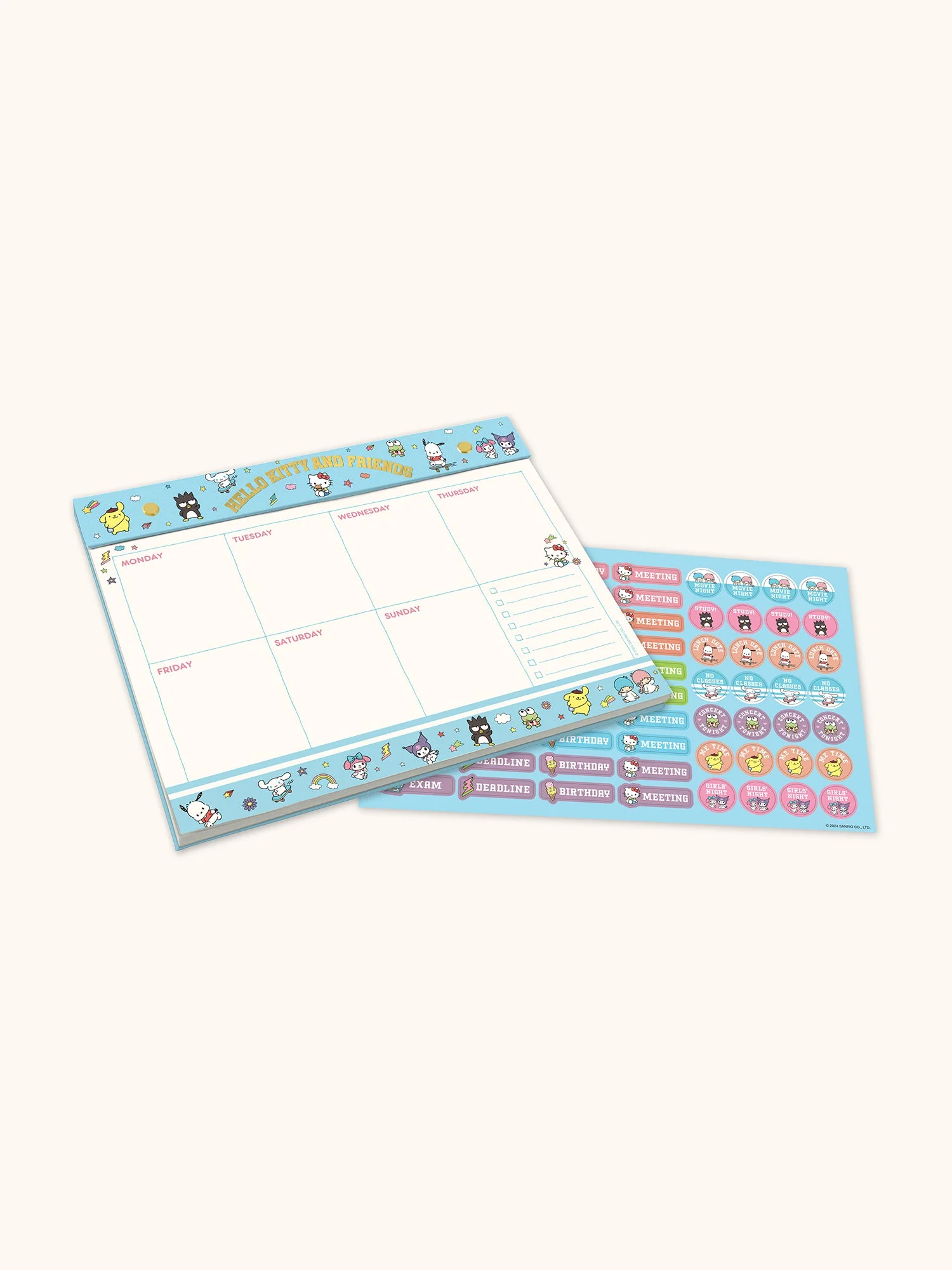 Hello Kitty and Friends x Studio Oh! College Letters Blue Weekly Desk Pad - Image 2