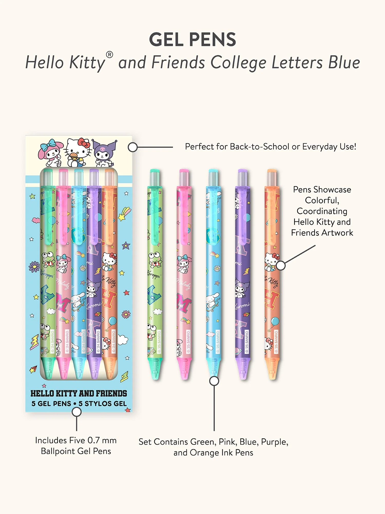 Hello Kitty and Friends x Studio Oh! College Letters Gel Pens - Image 4