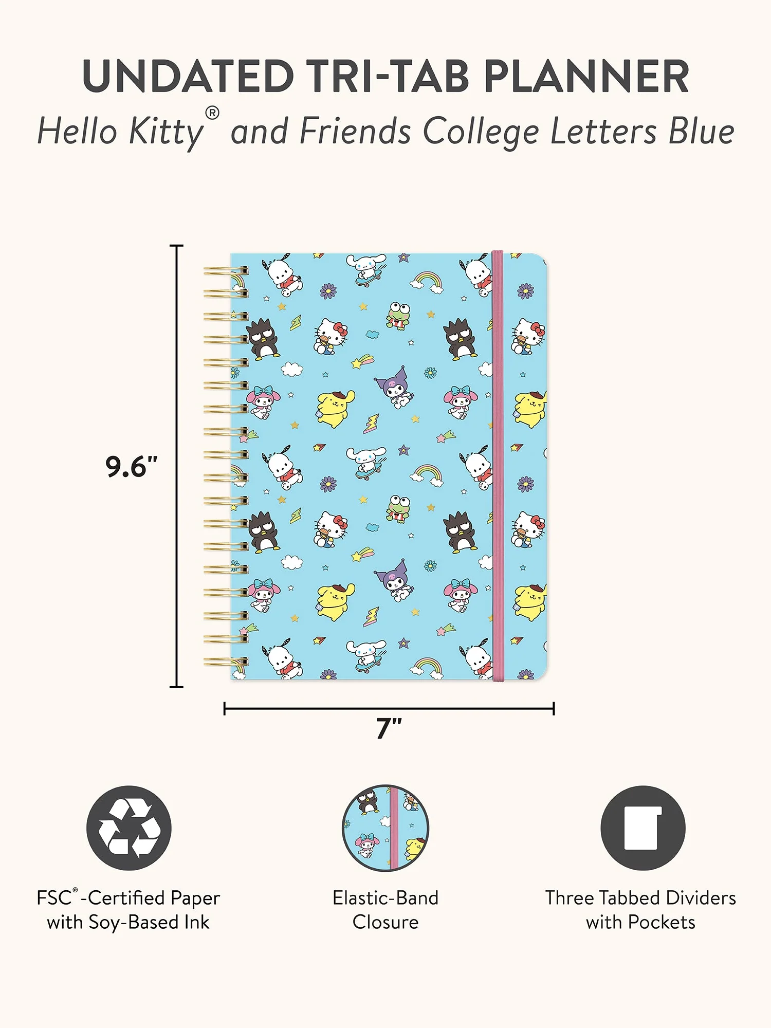 Hello Kitty and Friends x Studio Oh! College Letters Tri-Tab Planner - Image 7