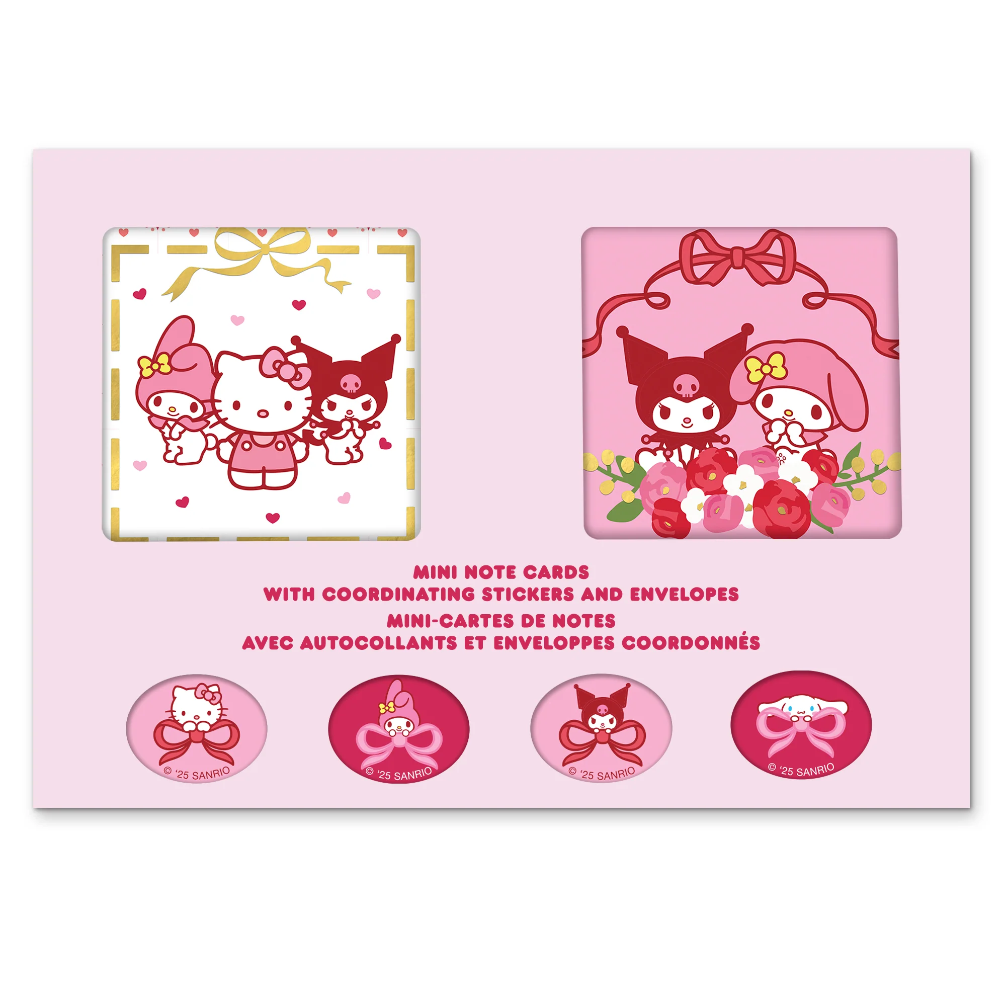 Hello Kitty and Friends x Studio Oh! Hearts and Ribbons Mini Note Card Set - Image 3
