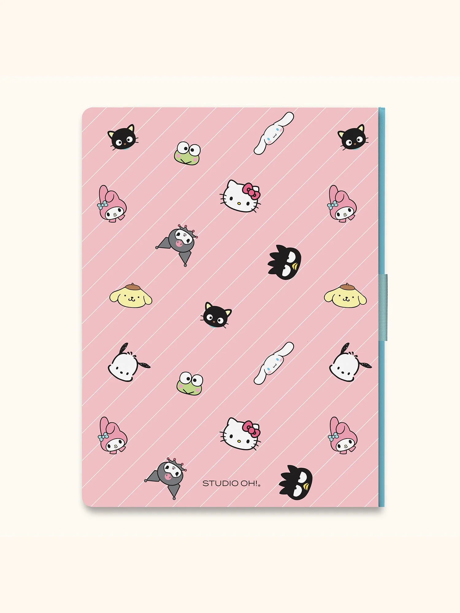 Hello Kitty and Friends x Studio Oh! Pink Pinstripe Casey Notebook with Phone Loop - Image 5