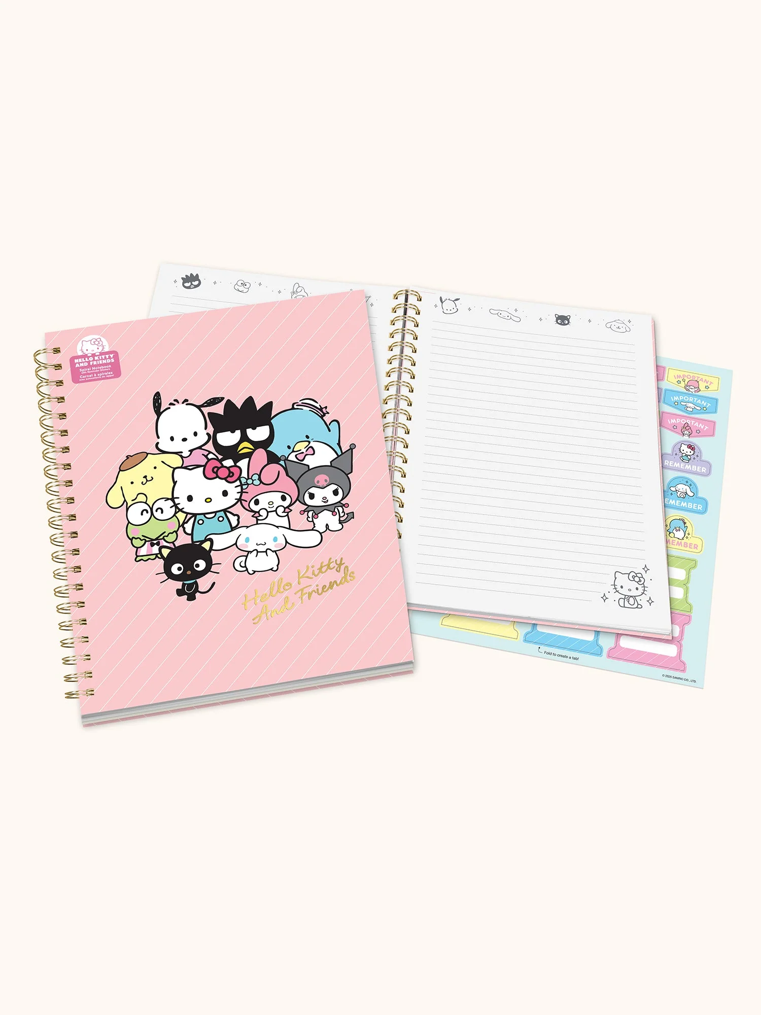 Hello Kitty and Friends x Studio Oh! Pink Pinstripe Extra-Large Spiral Notebook - Image 3