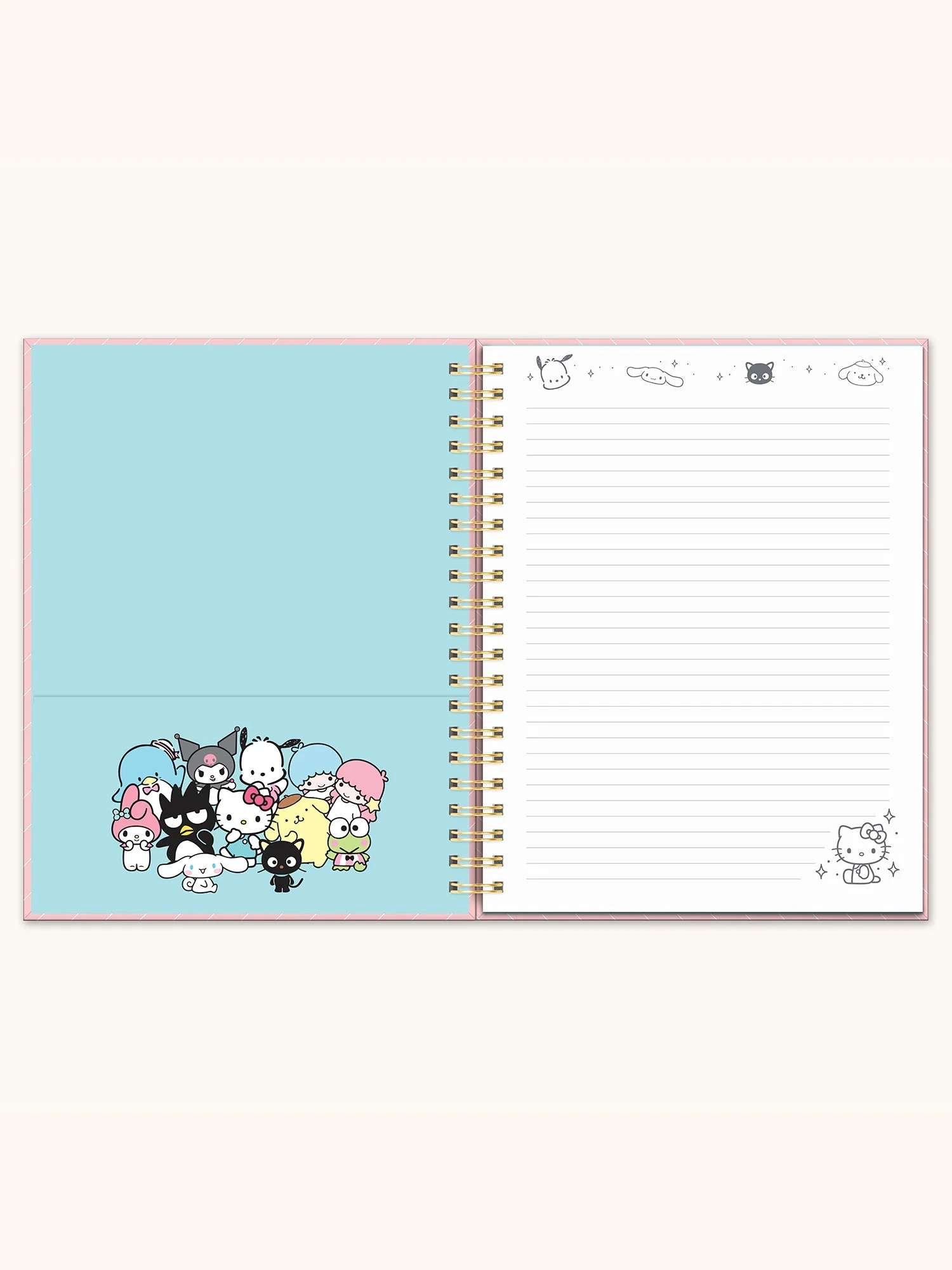 Hello Kitty and Friends x Studio Oh! Pink Pinstripe Extra-Large Spiral Notebook - Image 4