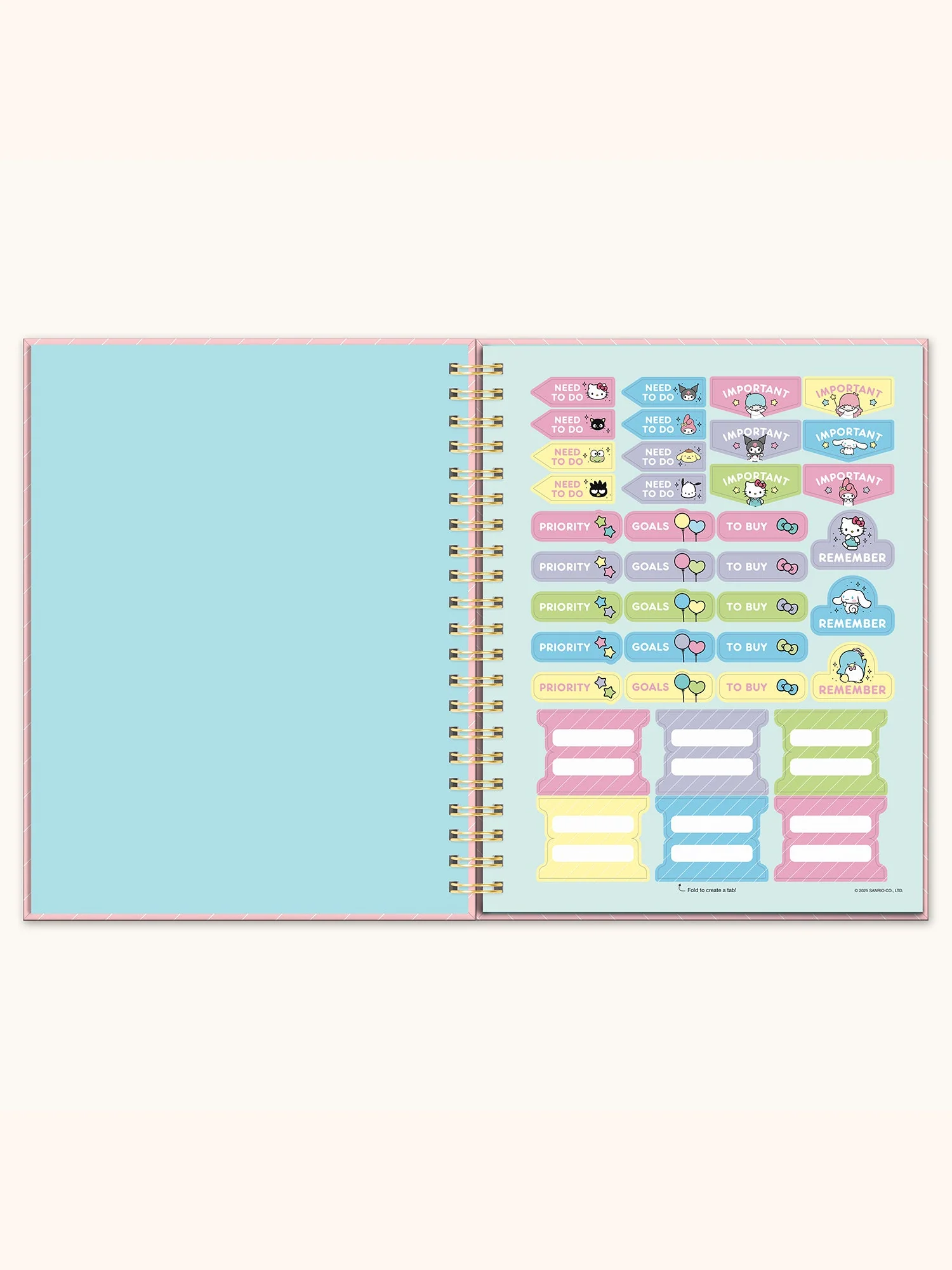Hello Kitty and Friends x Studio Oh! Pink Pinstripe Extra-Large Spiral Notebook - Image 6