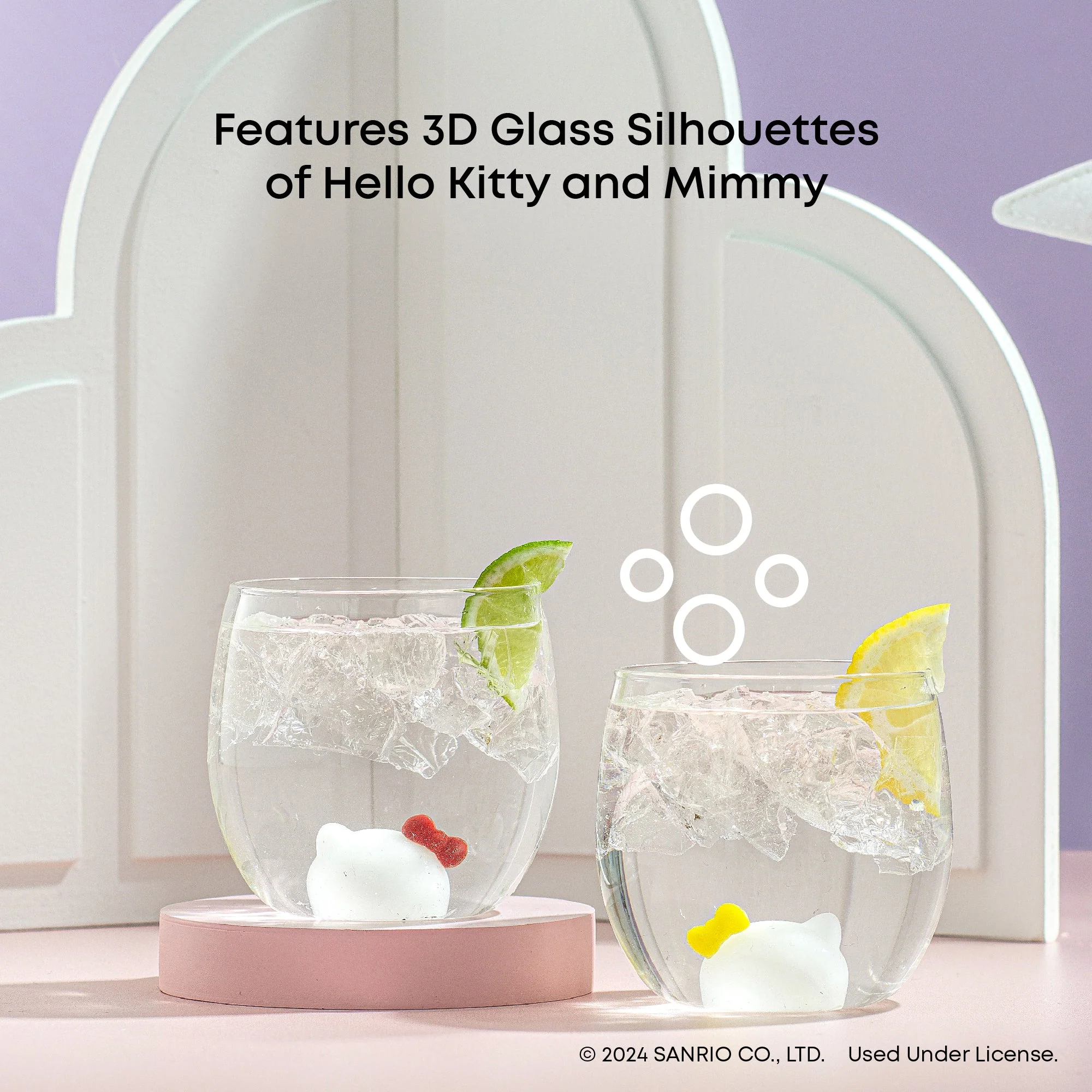 Hello Kitty and Mimmy 3D Icon Short Drinking Glasses (Set of 2) - Image 5