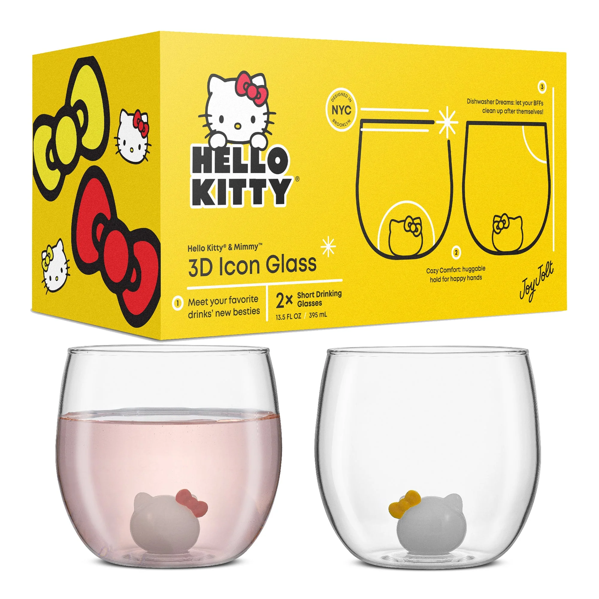 Hello Kitty and Mimmy 3D Icon Short Drinking Glasses (Set of 2) - Image 9