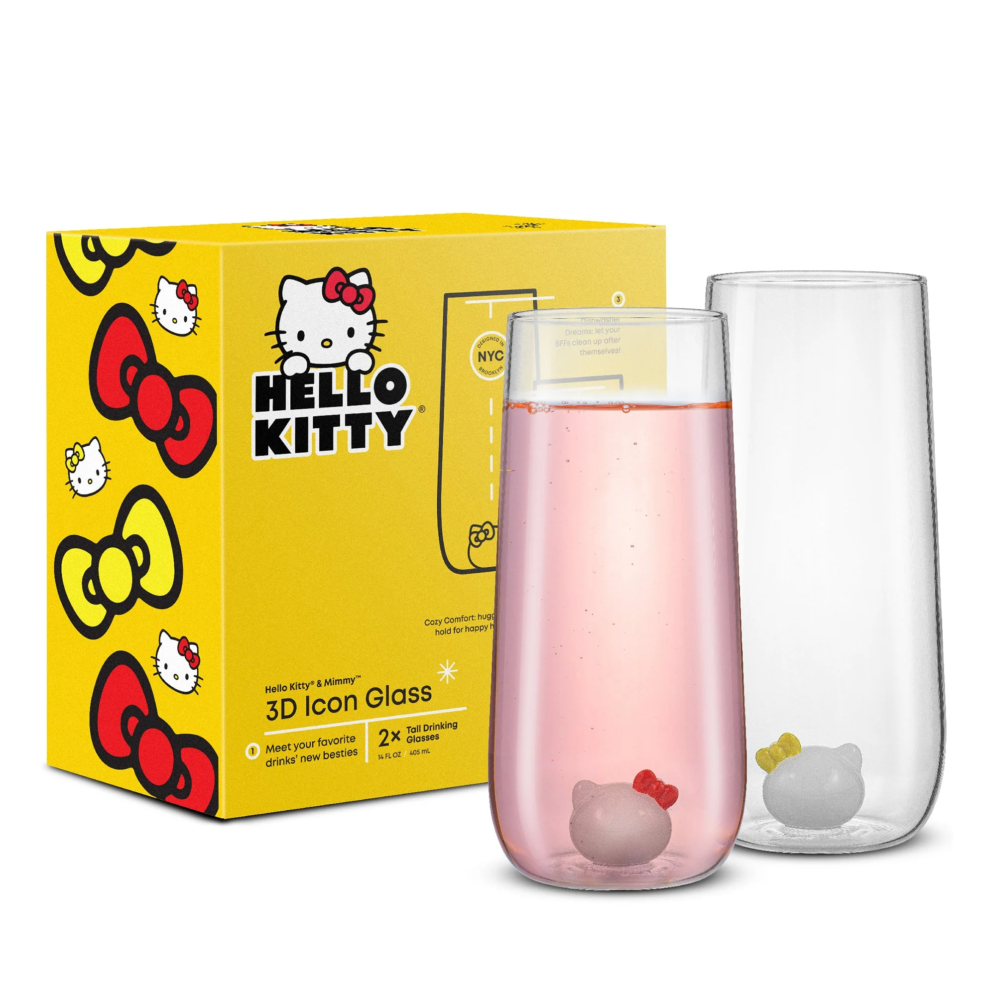 Hello Kitty and Mimmy 3D Icon Tall Drinking Glasses (Set of 2) - Image 9