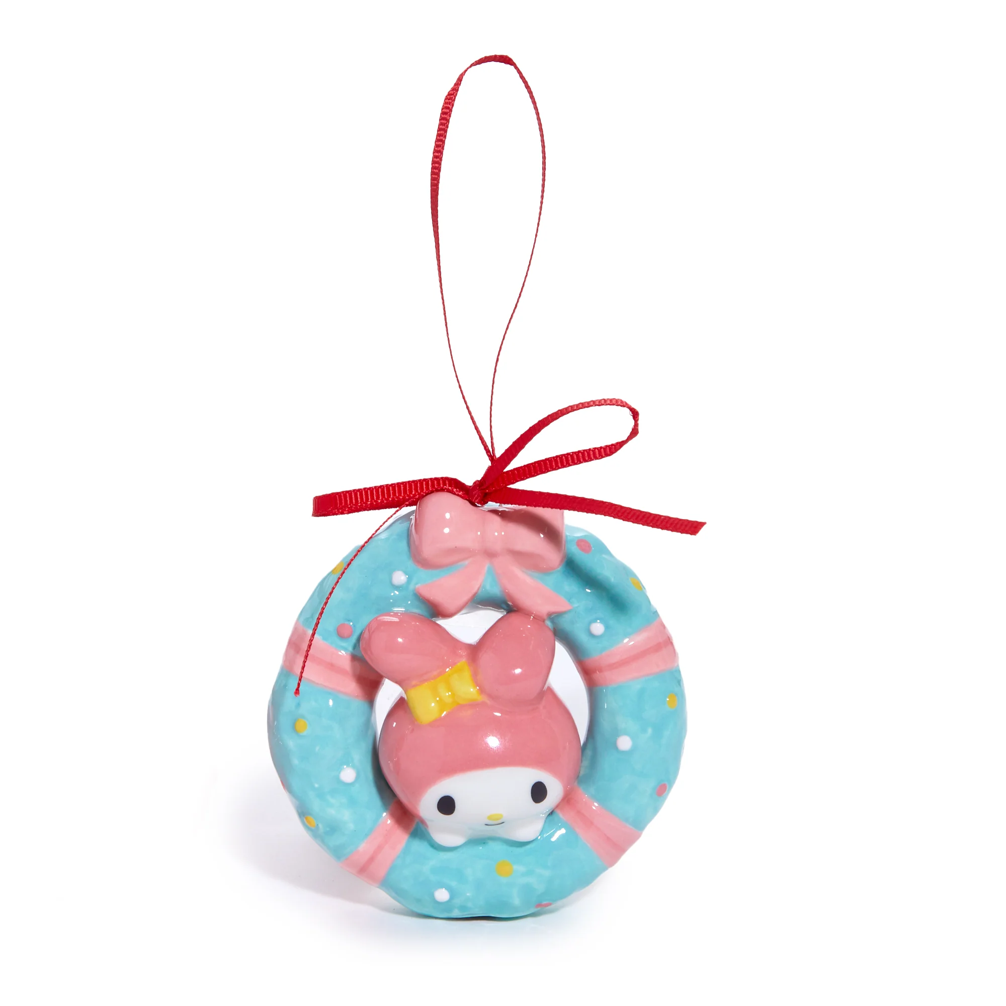 Hello Kitty and My Melody 2-pc Holiday Ceramic Ornament Set (Pastel Pink) - Image 4