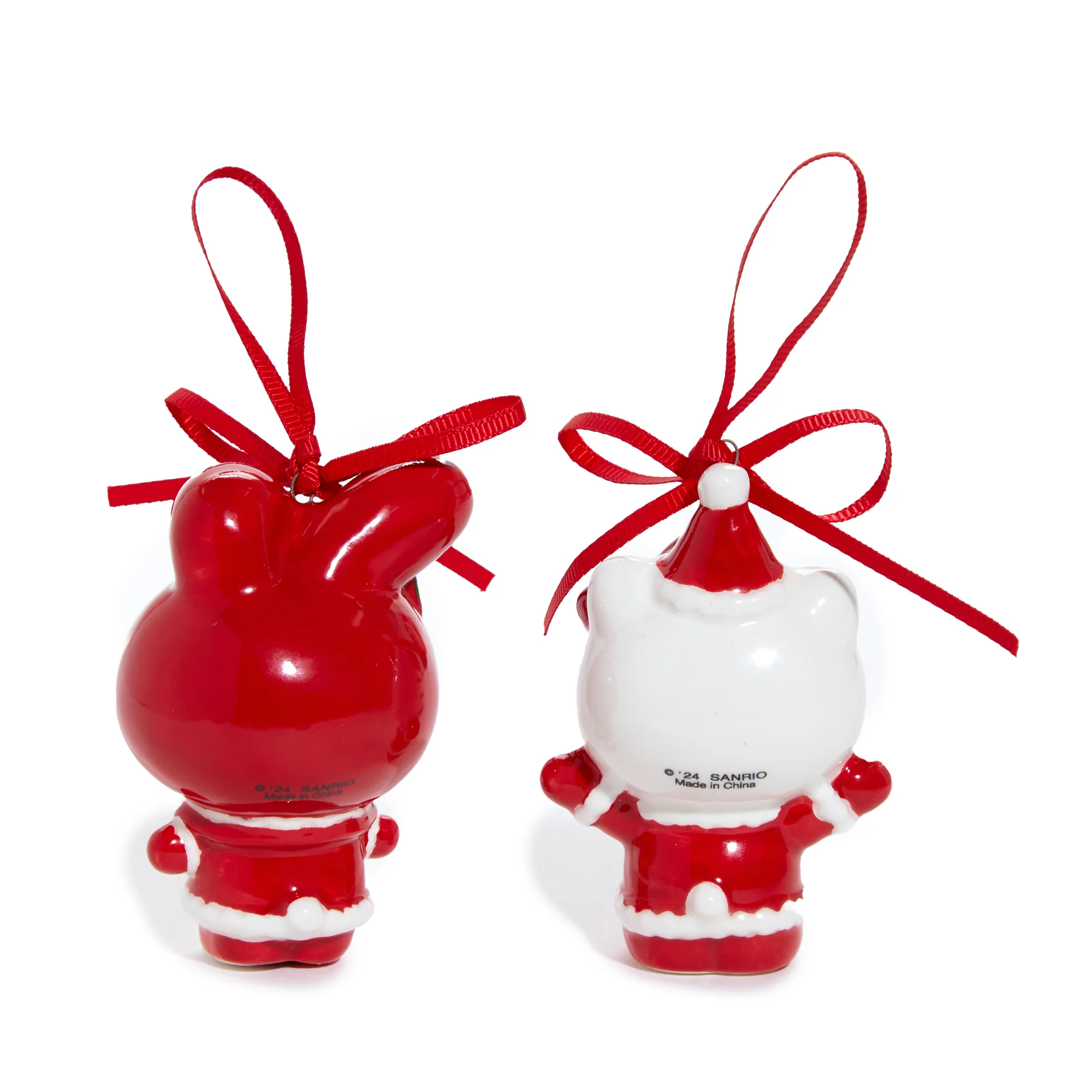 Hello Kitty and My Melody 2-pc Holiday Ceramic Ornament Set (Santa Suit) - Image 3