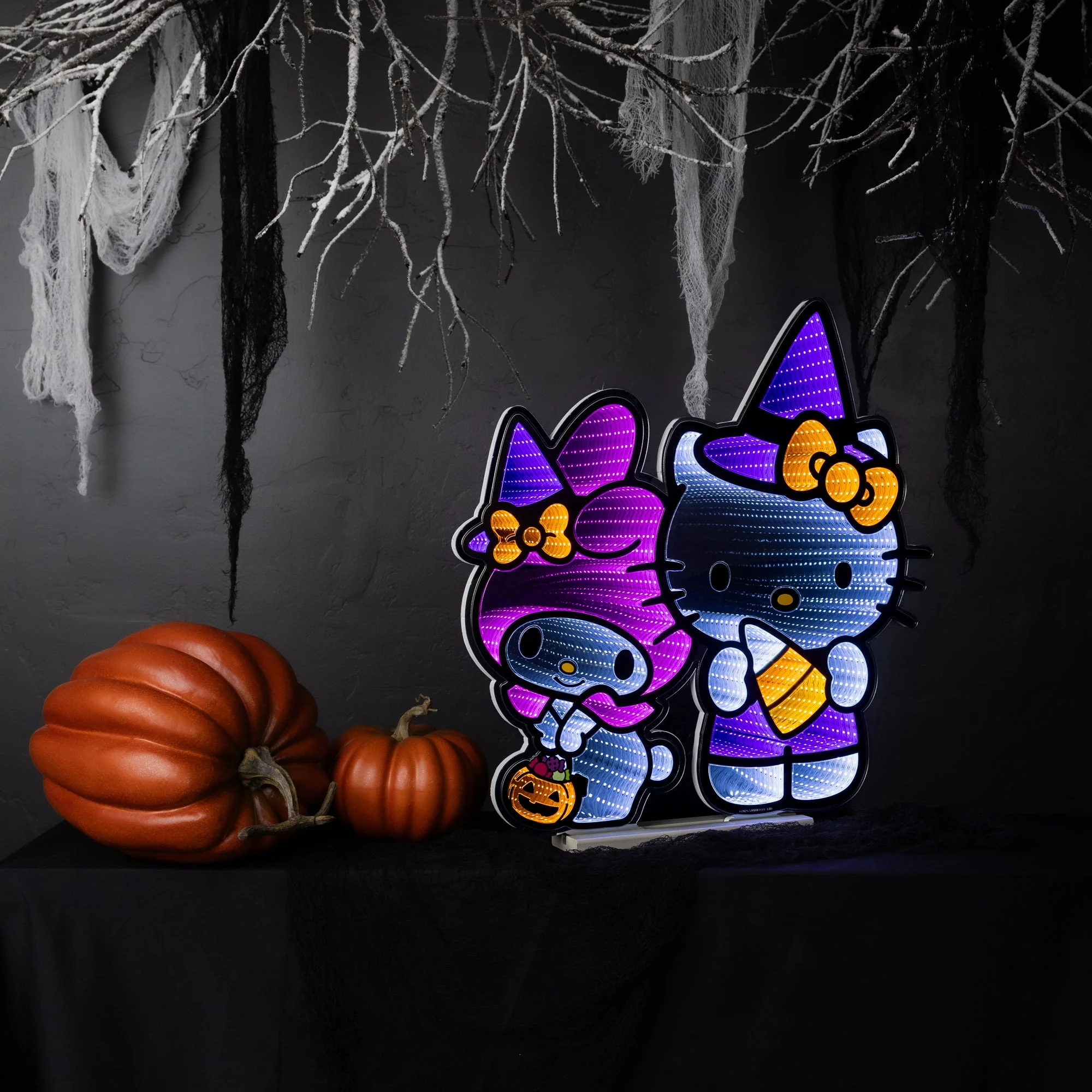 Hello Kitty and My Melody 24” Halloween Decorative Ekkolight Infinity Light - Image 2
