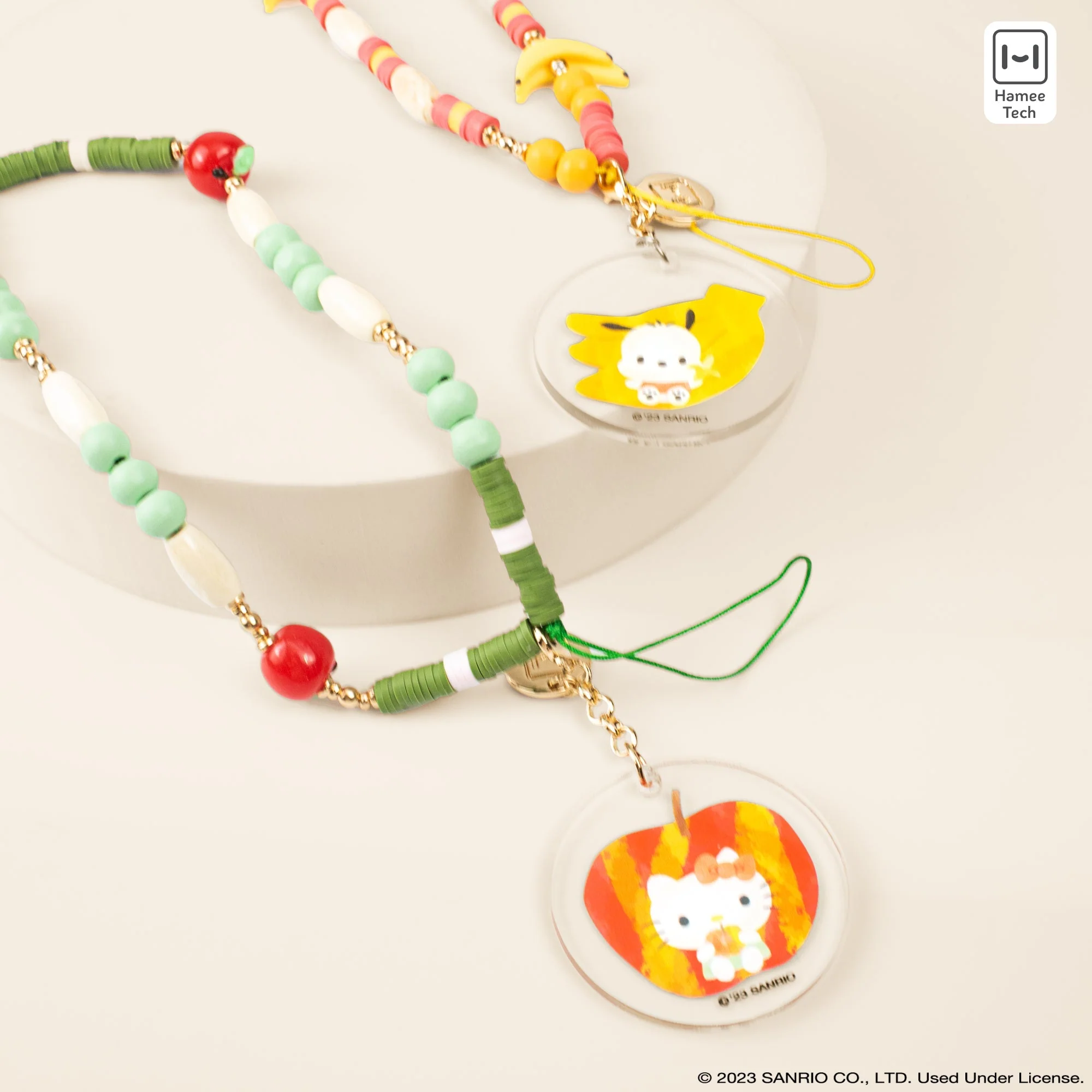 Hello Kitty Apple Beaded Charm Mobile Phone Wrist Strap - Image 7