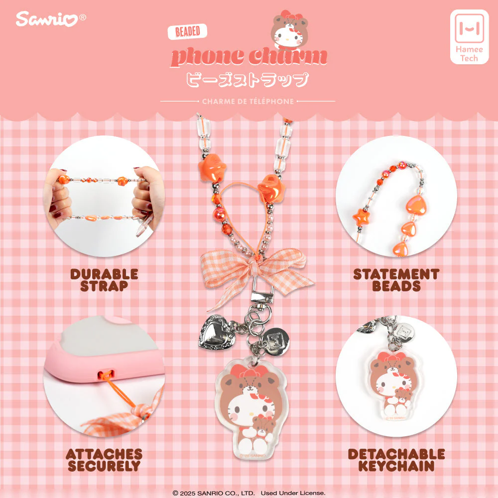 Hello Kitty Beaded Charm Mobile Phone Wrist Strap (Cosplay Friends) - Image 2