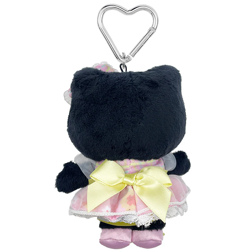 Hello Kitty Black Plush Mascot Keychain (50th Anniv. Floral Series) - Image 2