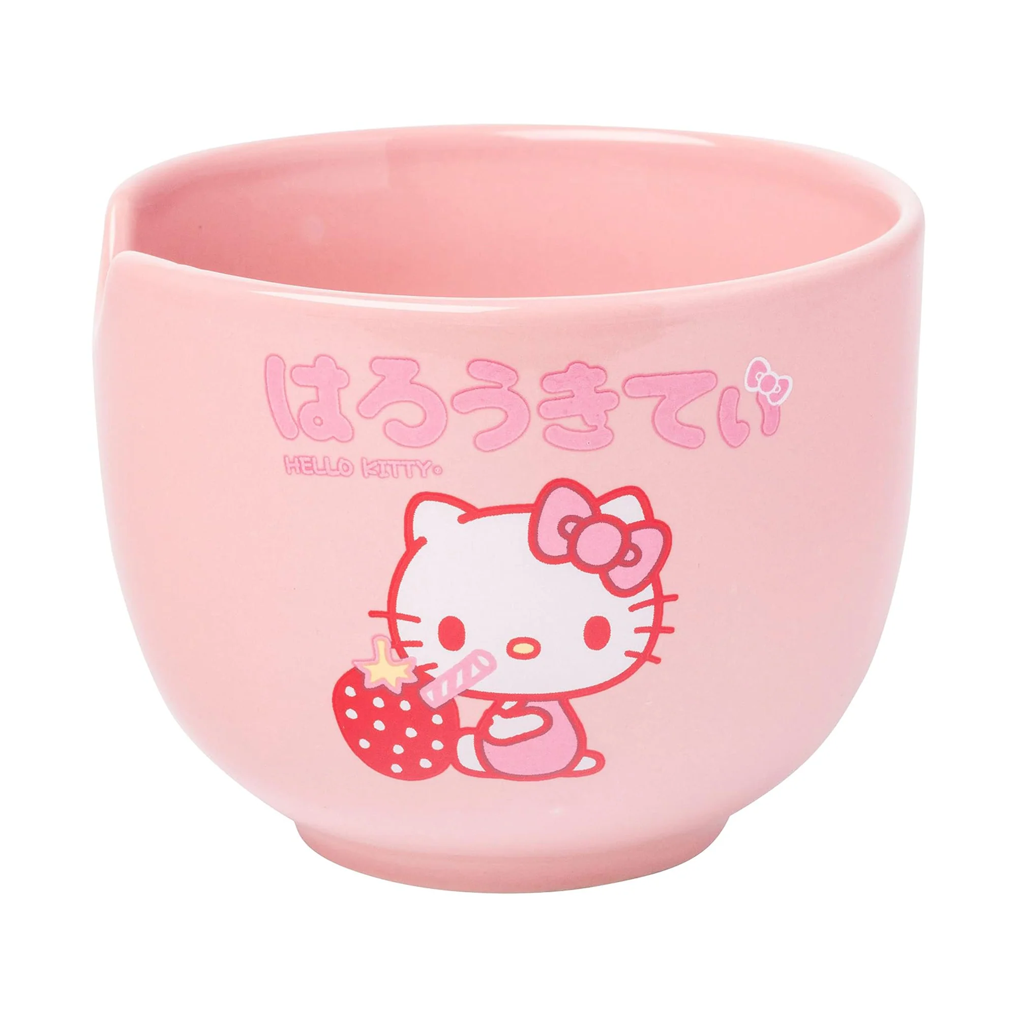 Hello Kitty Ceramic Ramen Bowl and Chopstick Set (Strawberry Milk) - Image 5
