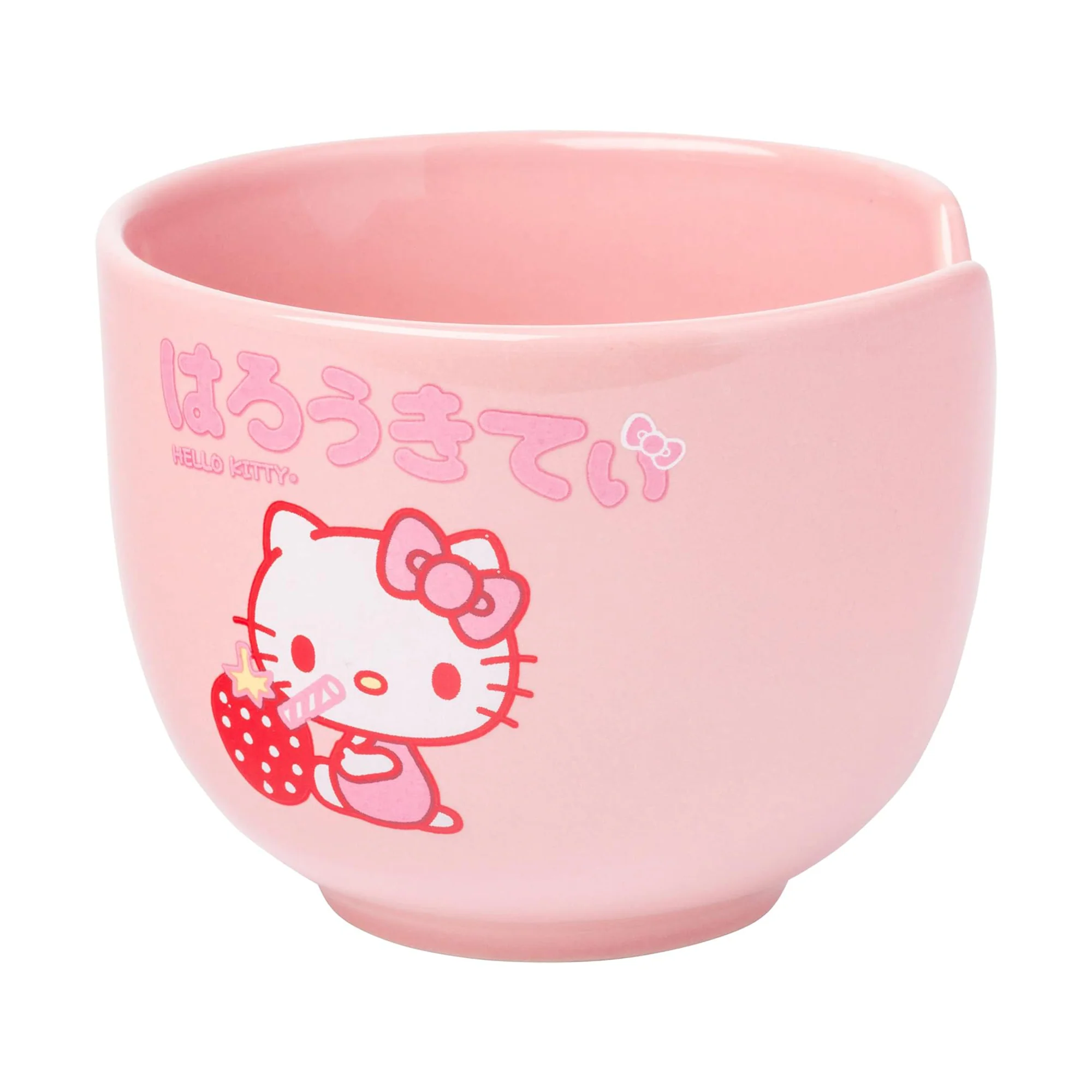 Hello Kitty Ceramic Ramen Bowl and Chopstick Set (Strawberry Milk) - Image 6