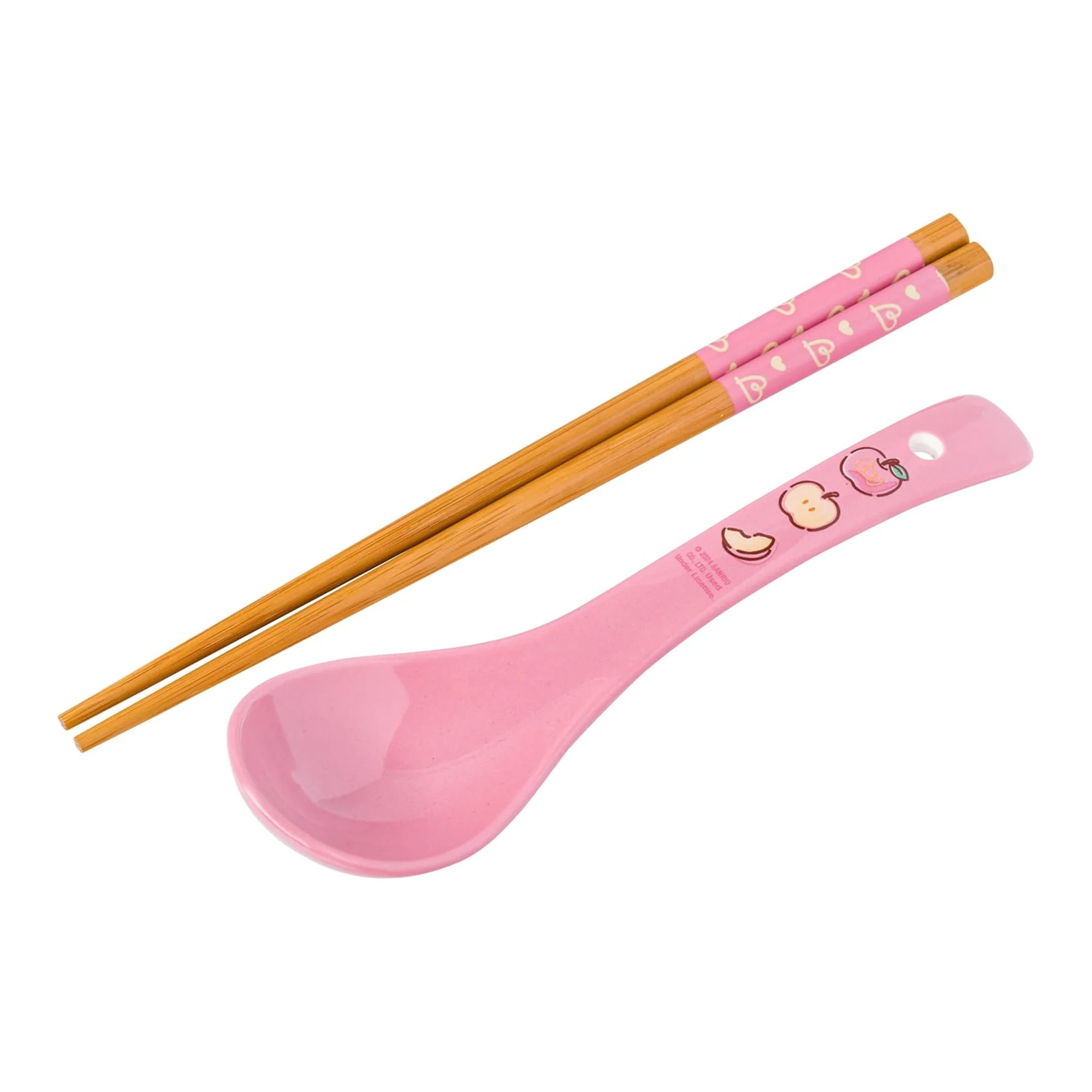 Hello Kitty Ceramic Ramen Bowl and Chopsticks/Spoon Set (Apples and Cinnamon) - Image 4